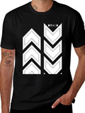 Draco Graphic Tee - Arrow Design Black Cotton T-Shirt