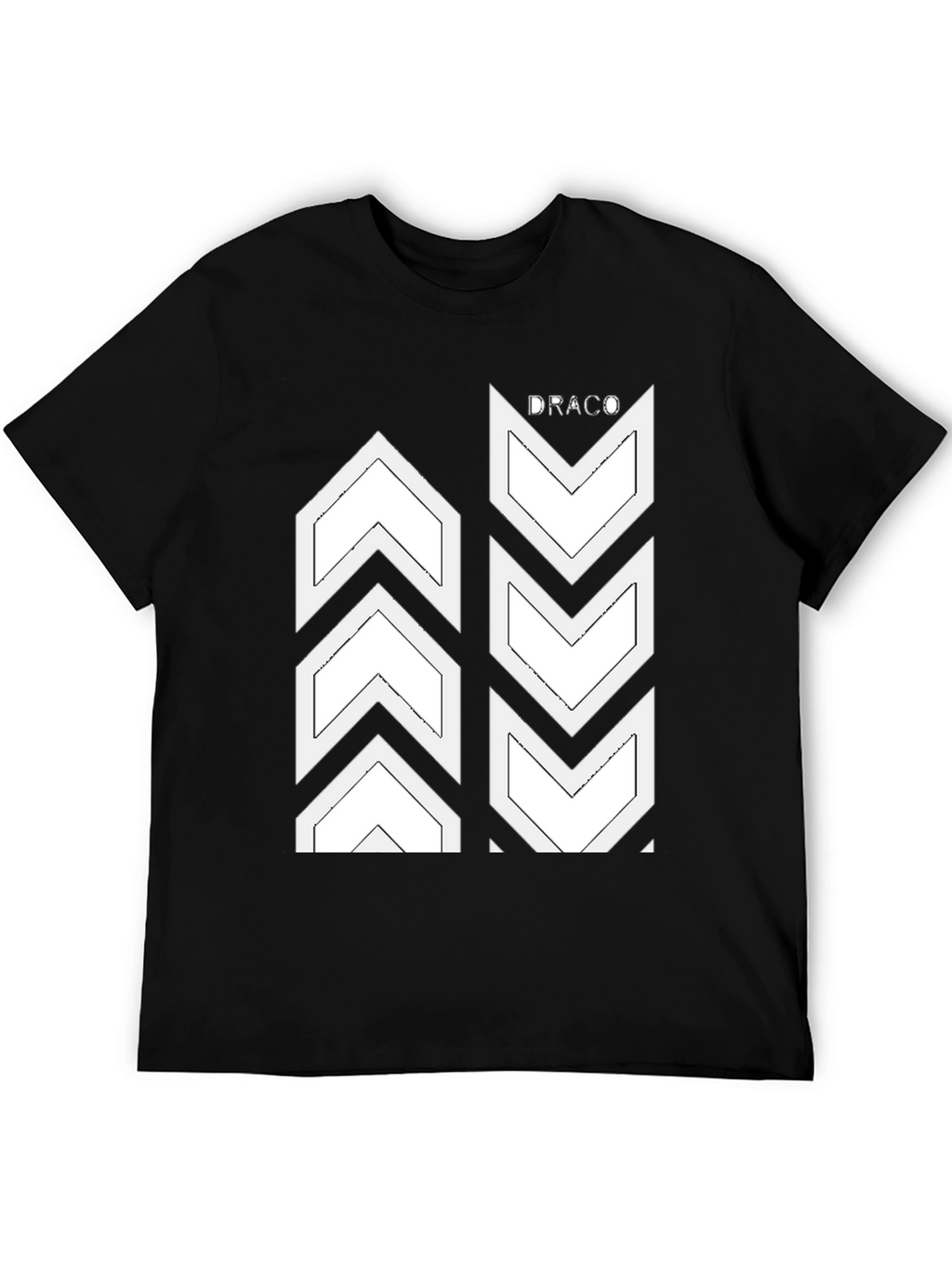 Draco Graphic Tee - Arrow Design Black Cotton T-Shirt