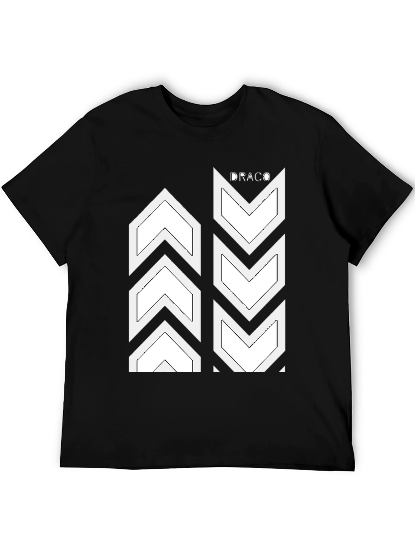 Draco Graphic Tee - Arrow Design Black Cotton T-Shirt