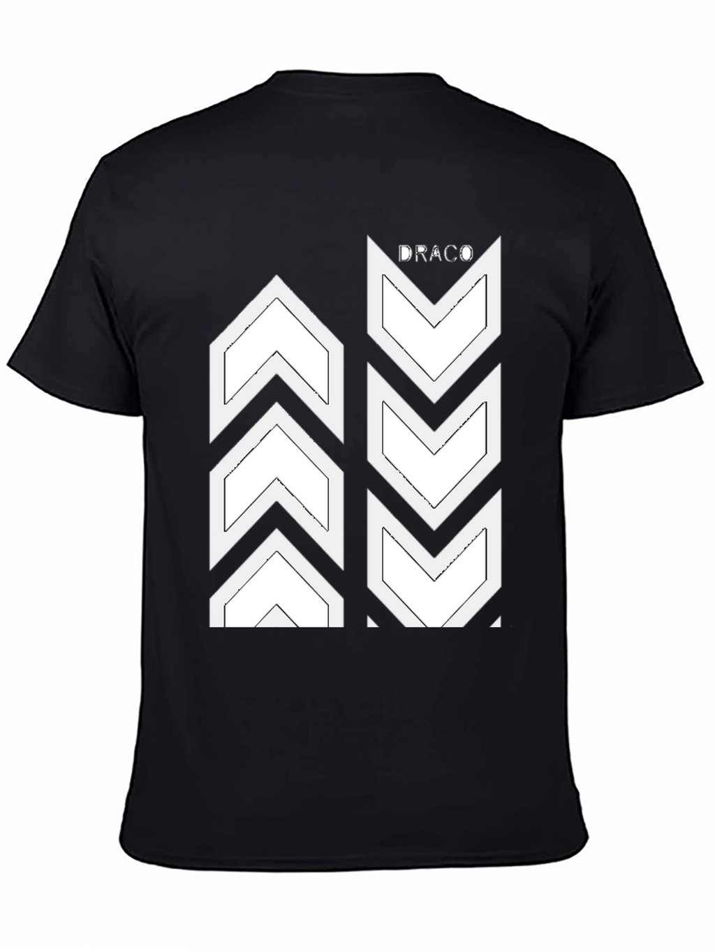 Draco Graphic Tee - Arrow Design Black Cotton T-Shirt