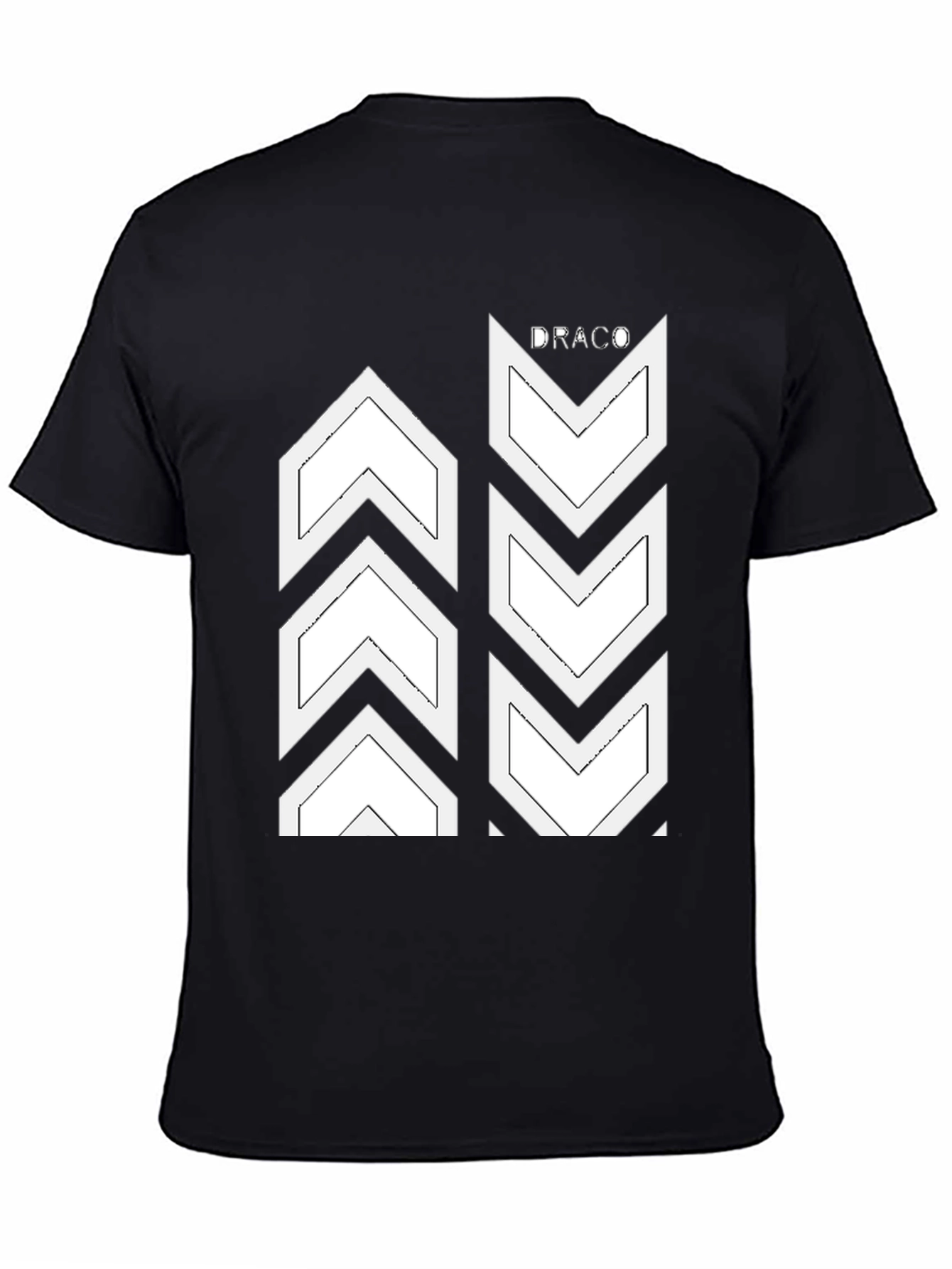 Draco Graphic Tee - Arrow Design Black Cotton T-Shirt