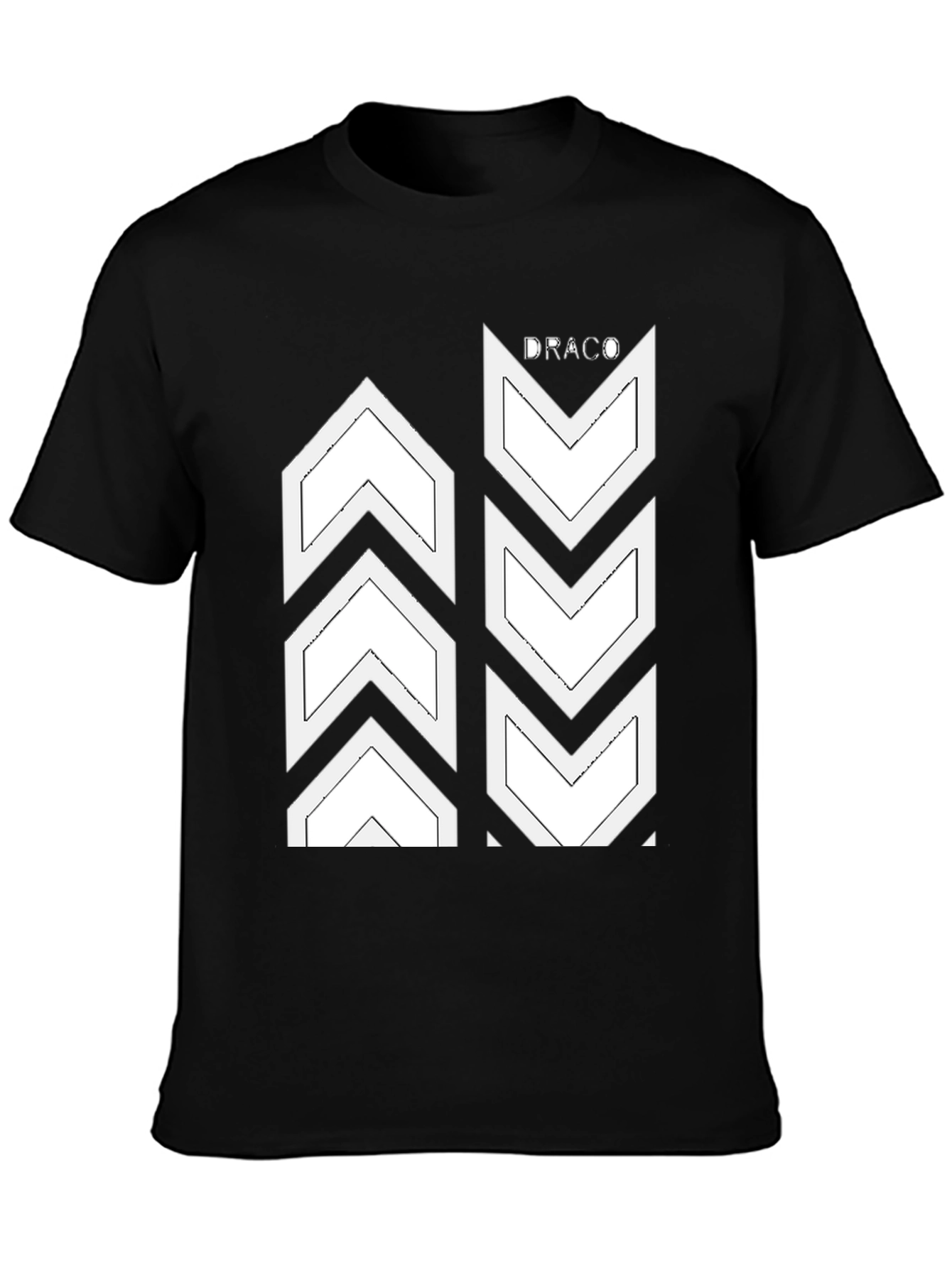 Draco Graphic Tee - Arrow Design Black Cotton T-Shirt