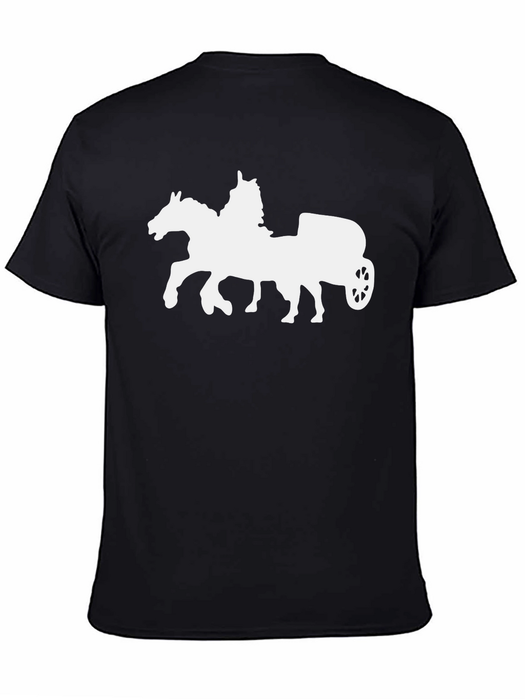 Horse Chariot Graphic Tee - Classic Black T-Shirt
