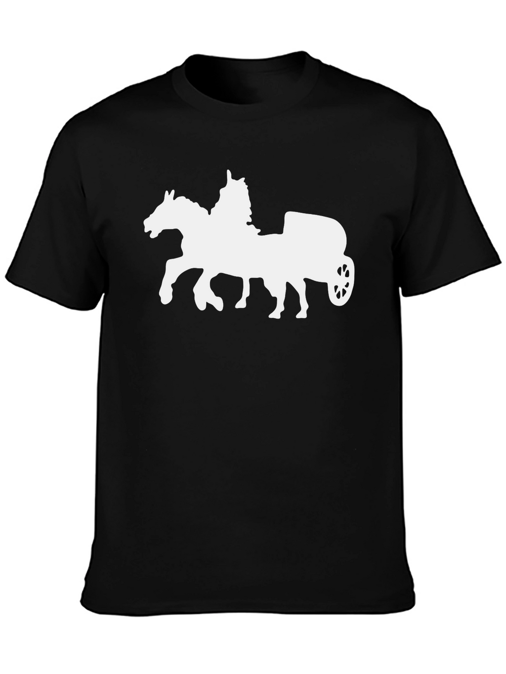 Horse Chariot Graphic Tee - Classic Black T-Shirt
