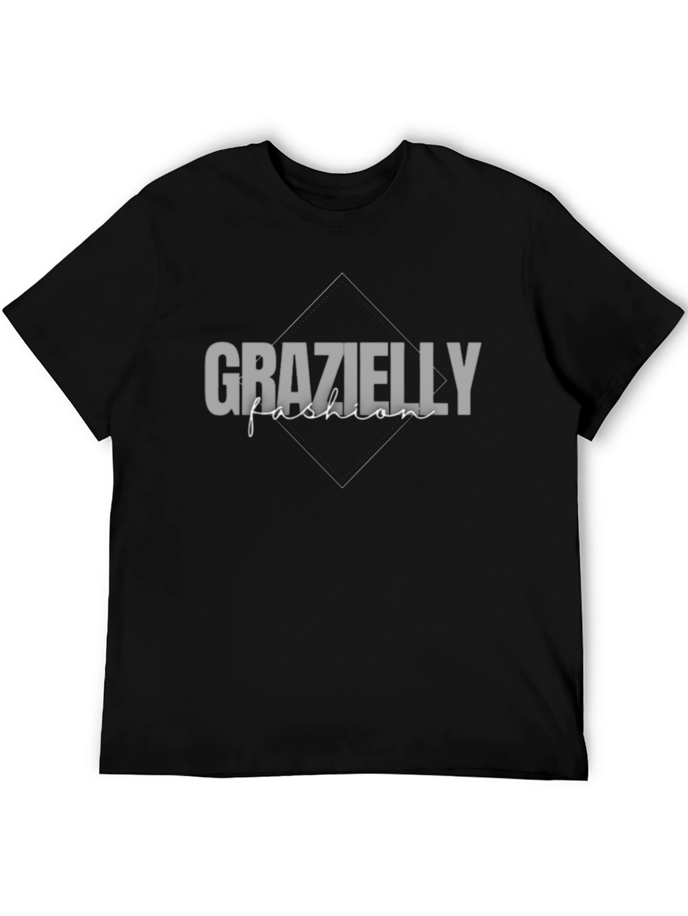 Grazielly Fashion Mens Black Graphic T-Shirt