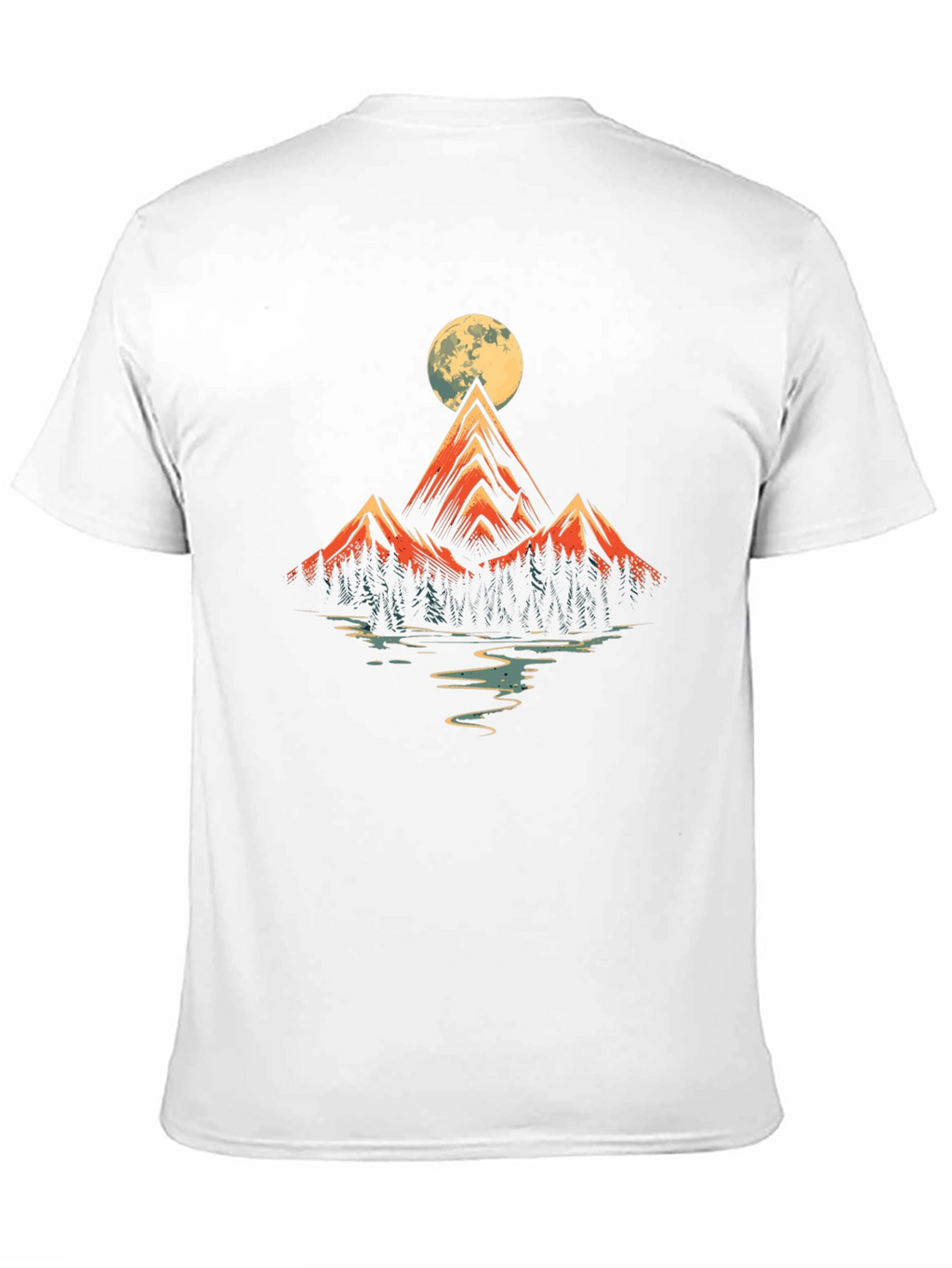 Mountain Moon Graphic Tee - Black Cotton Blend