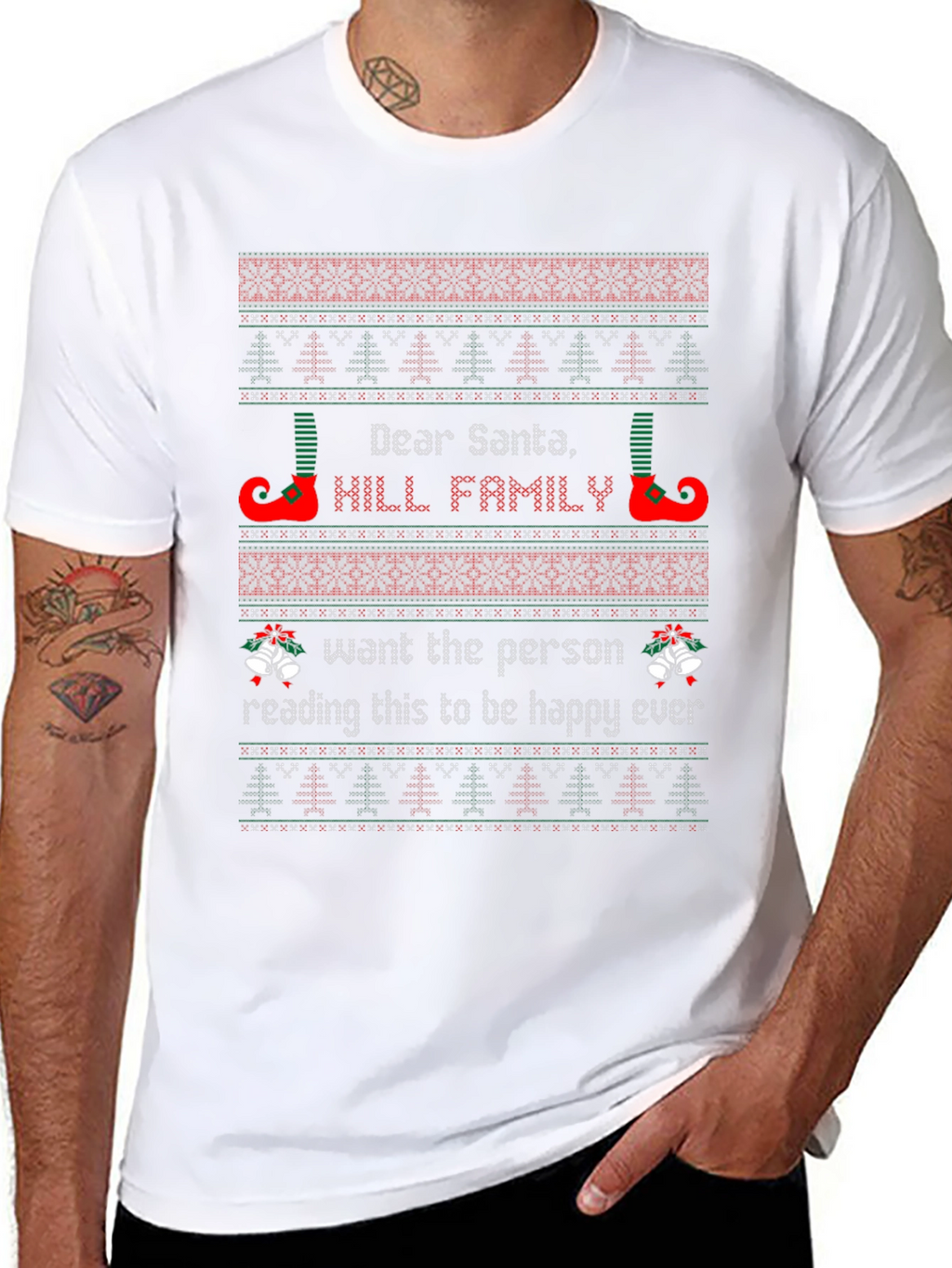 Dear Santa Christmas Family Matching Black T-Shirt