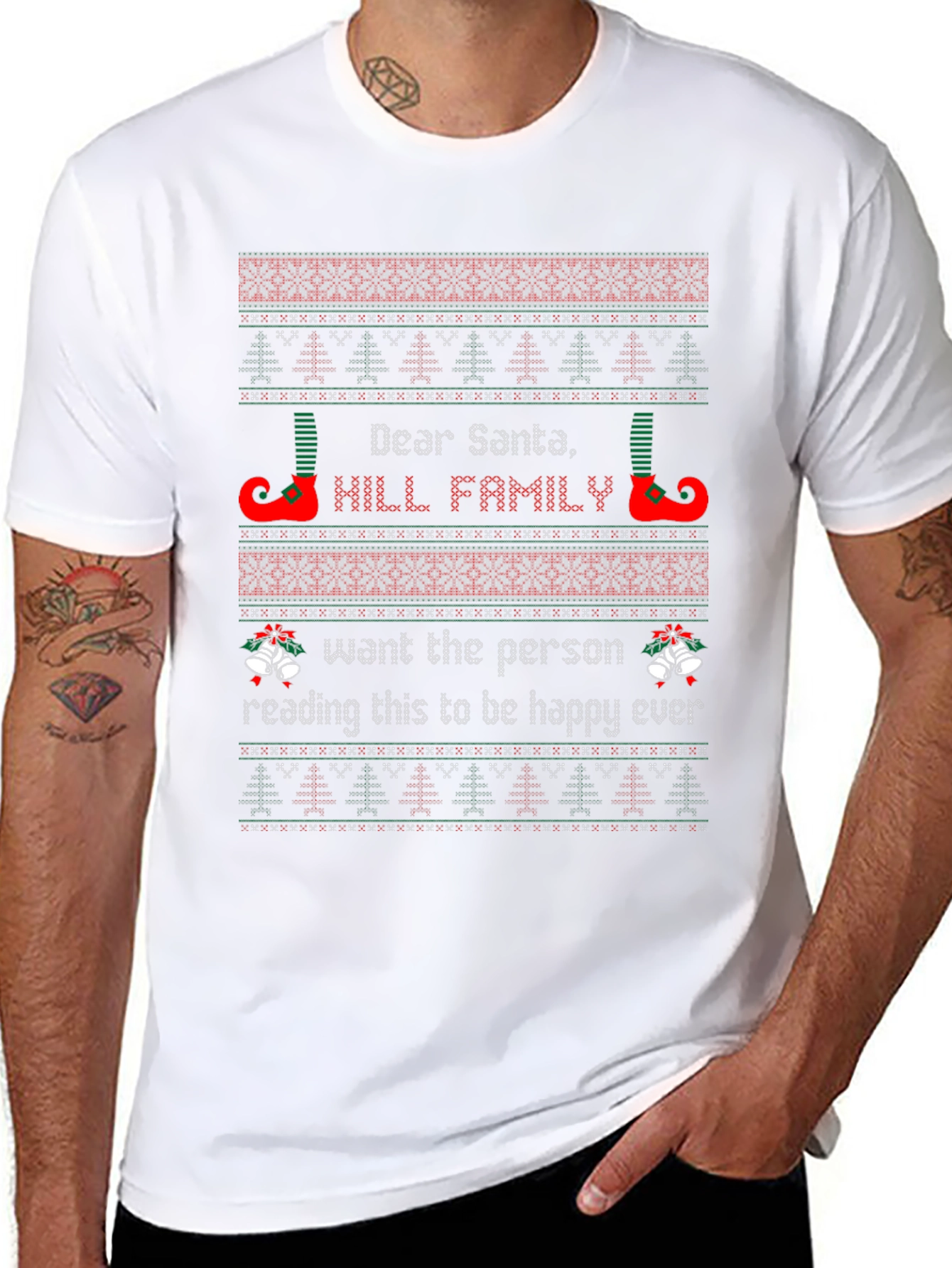 Dear Santa Christmas Family Matching Black T-Shirt