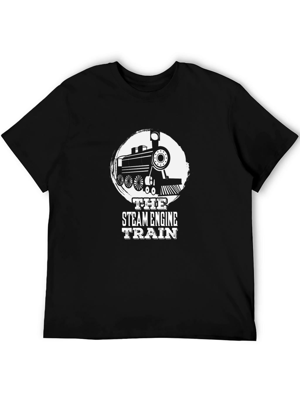 Steam Engine Train Graphic Tee - Black