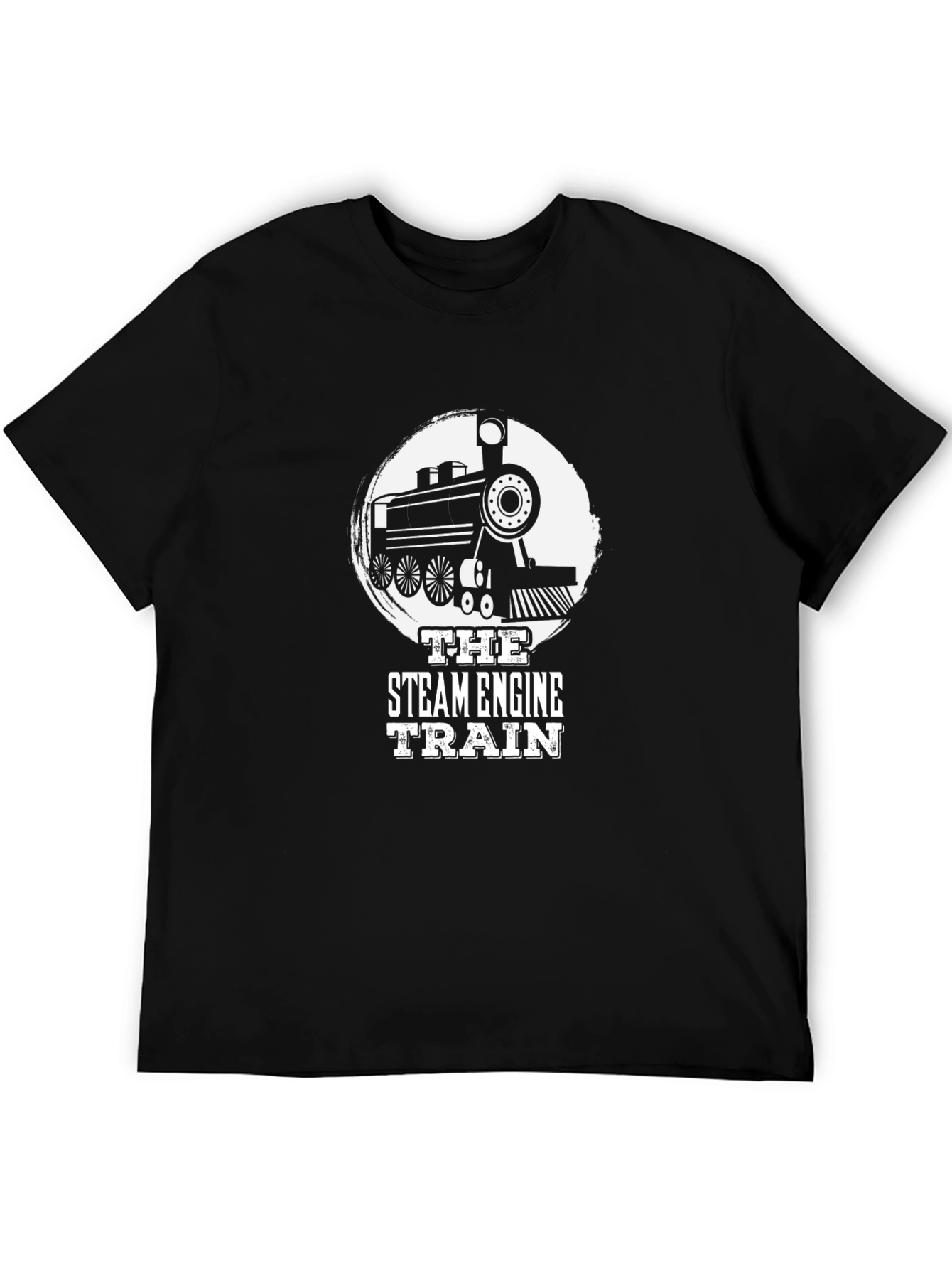 Steam Engine Train Graphic Tee - Black