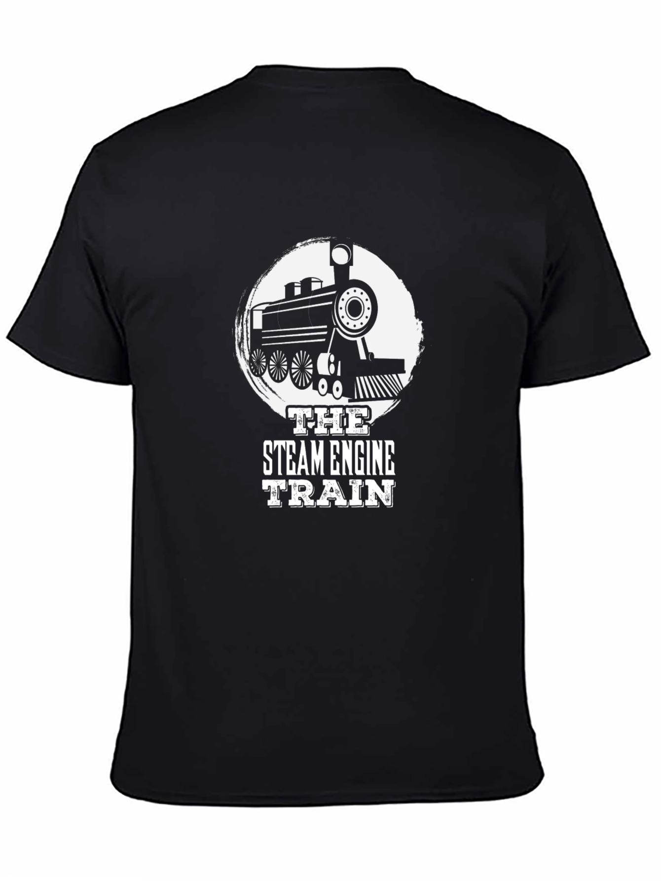 Steam Engine Train Graphic Tee - Black