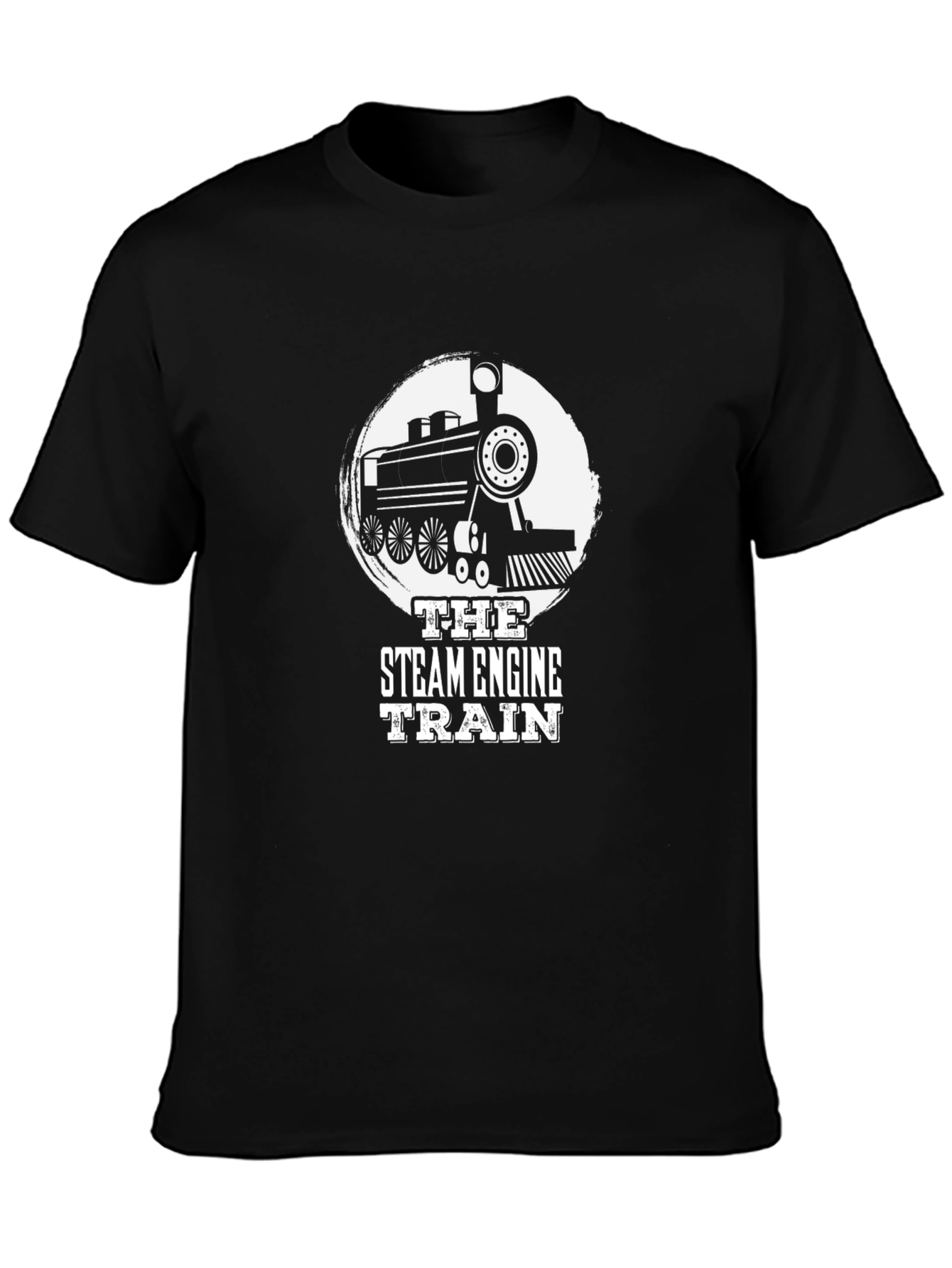 Steam Engine Train Graphic Tee - Black