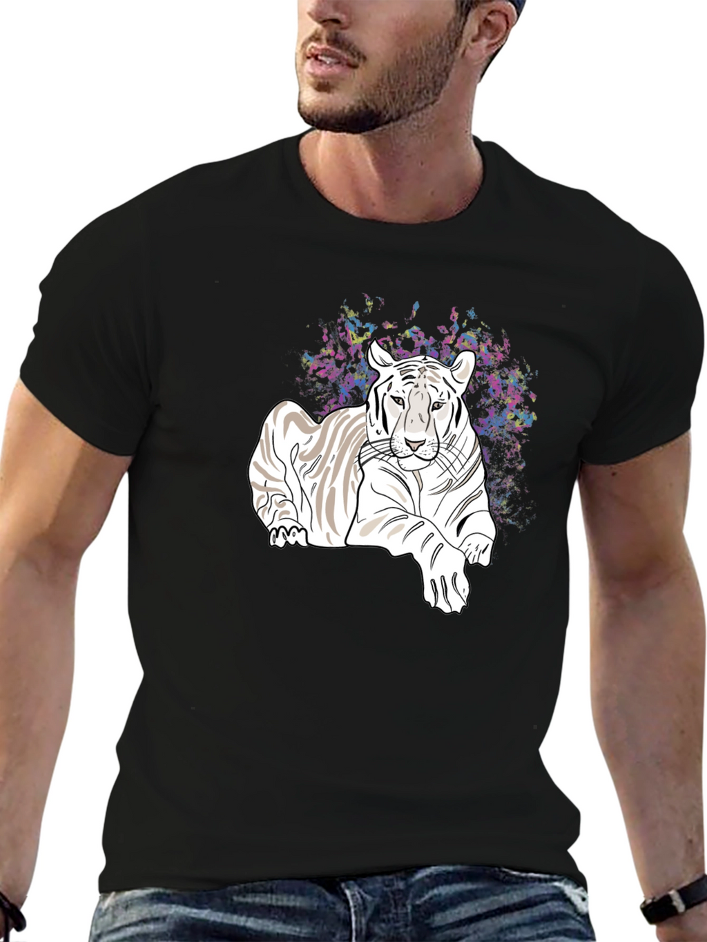 Tiger Graphic Tee - Black Casual T-Shirt