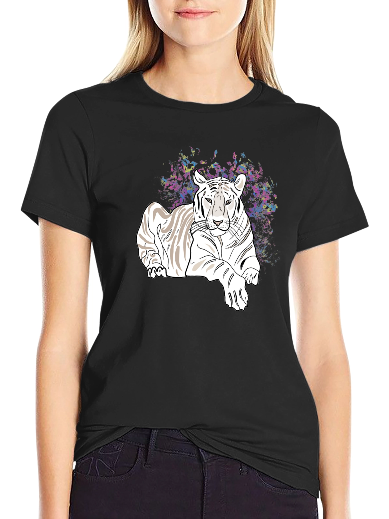 Tiger Graphic Tee - Black Casual T-Shirt