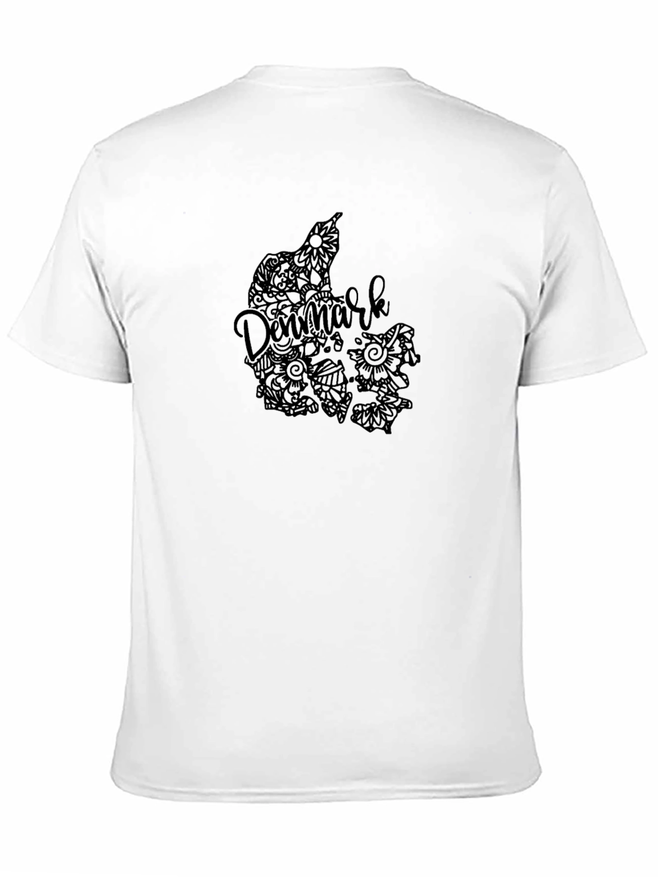 Denmark Map Art Black T-Shirt