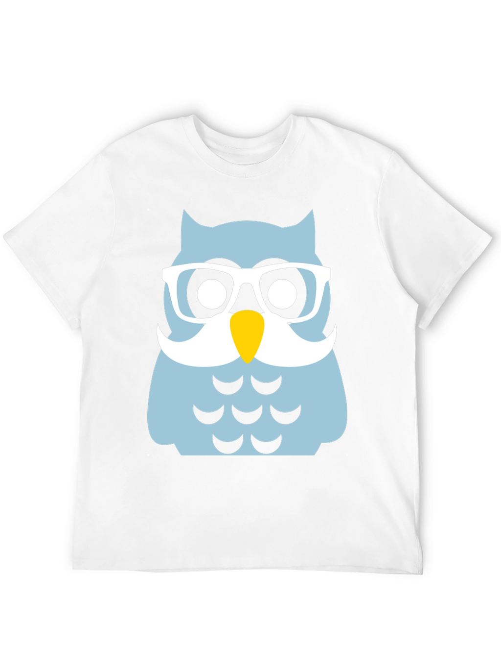 Funny Owl with Glasses Black T-Shirt