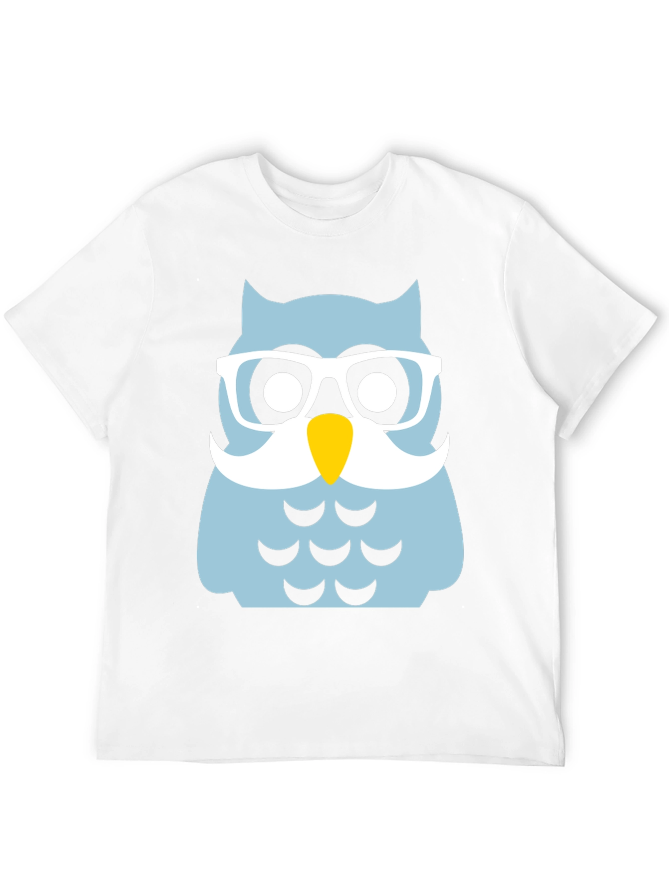 Funny Owl with Glasses Black T-Shirt