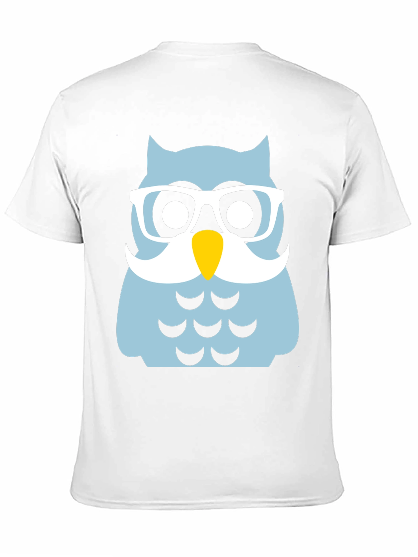 Funny Owl with Glasses Black T-Shirt