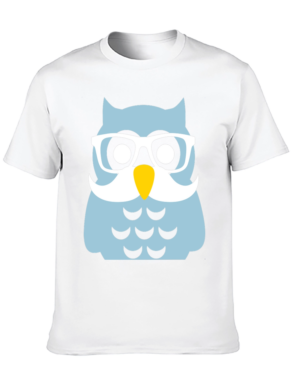 Funny Owl with Glasses Black T-Shirt