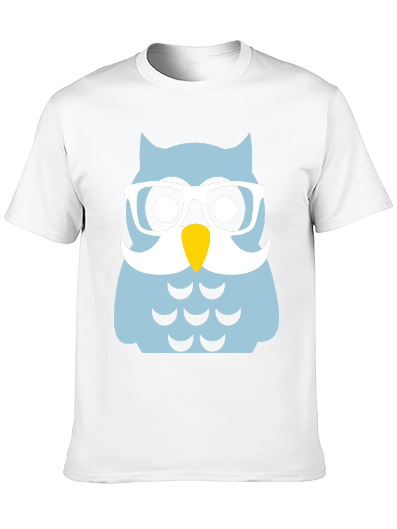 Funny Owl with Glasses Black T-Shirt