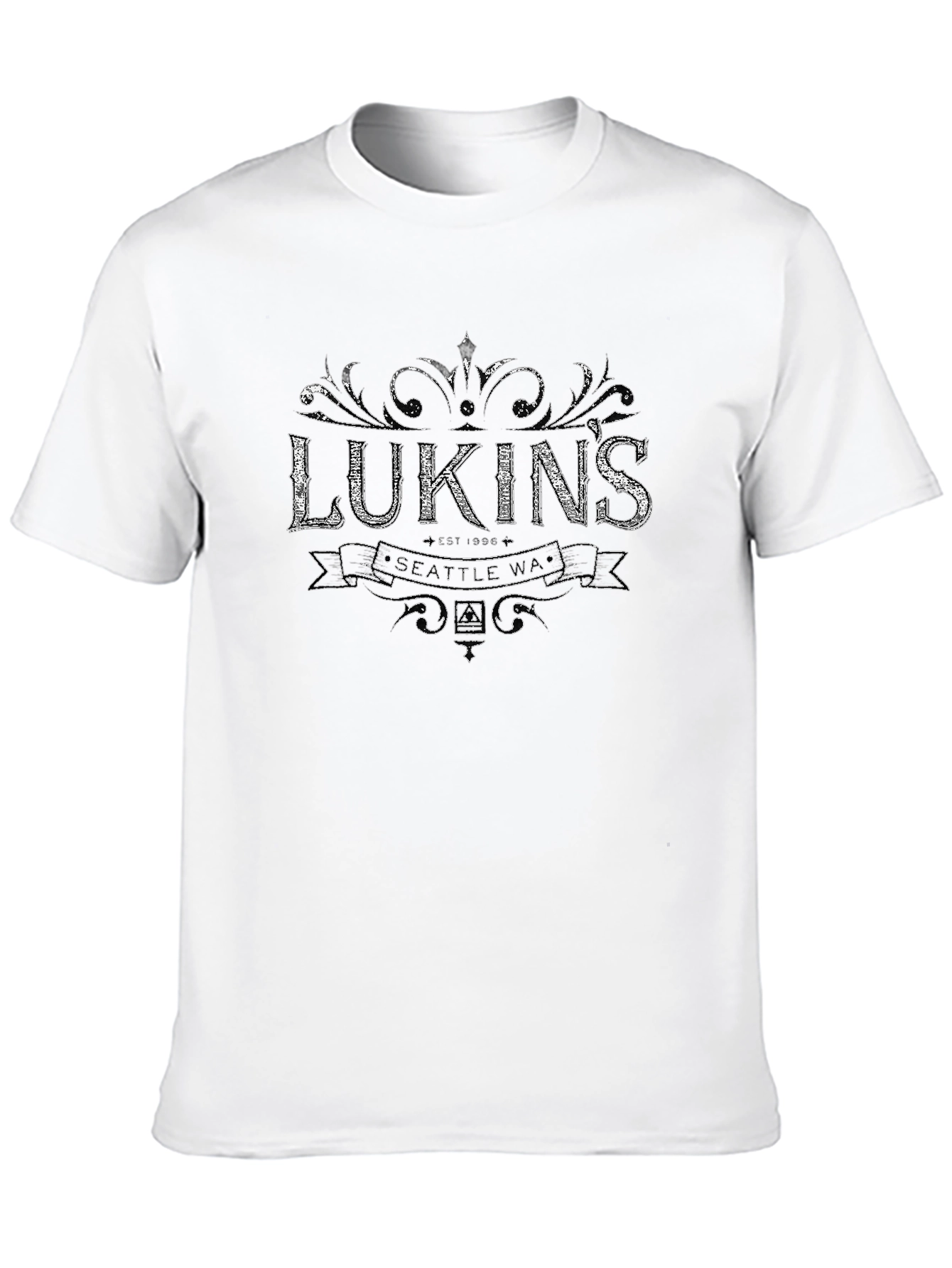 Lukins Seattle WA Black Graphic Tee