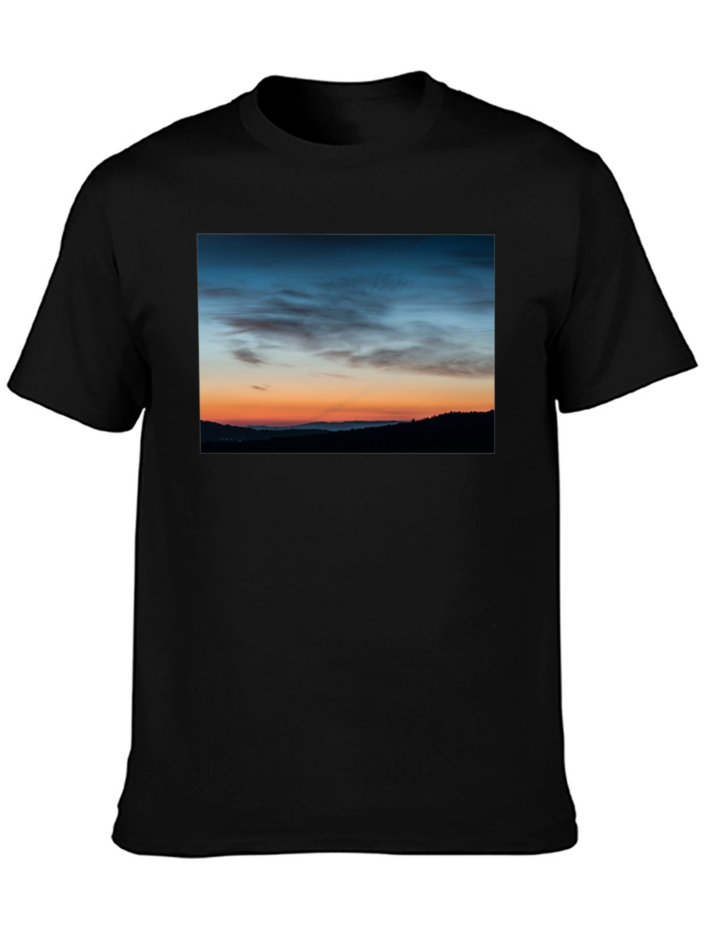 Sunset Landscape Graphic Tee - Mens Black T-Shirt