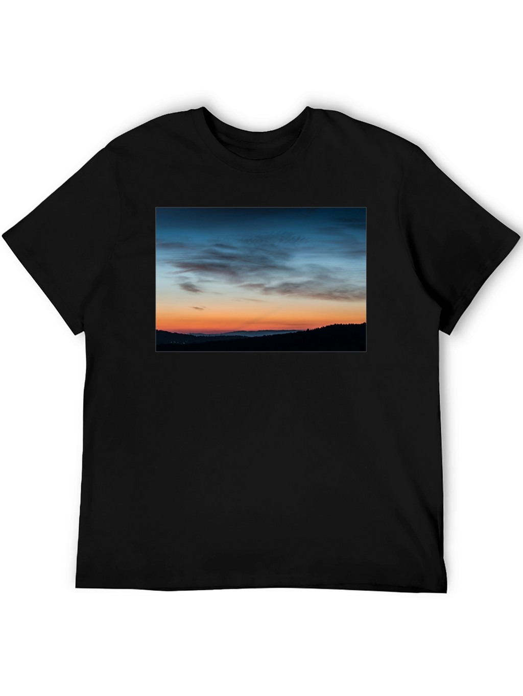 Sunset Landscape Graphic Tee - Mens Black T-Shirt