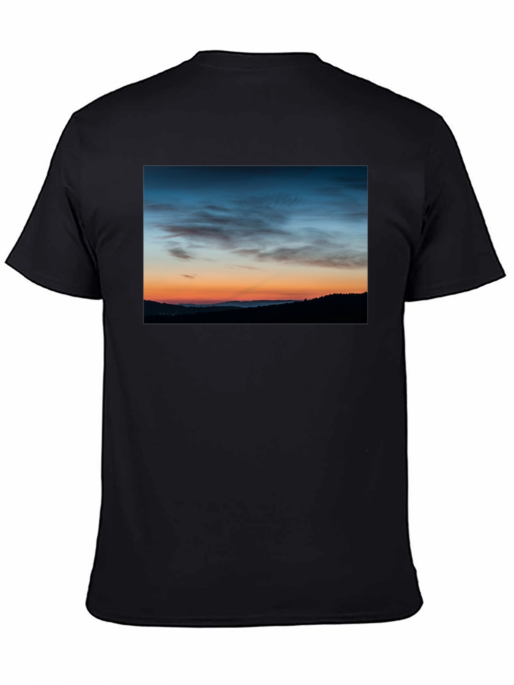 Sunset Landscape Graphic Tee - Mens Black T-Shirt