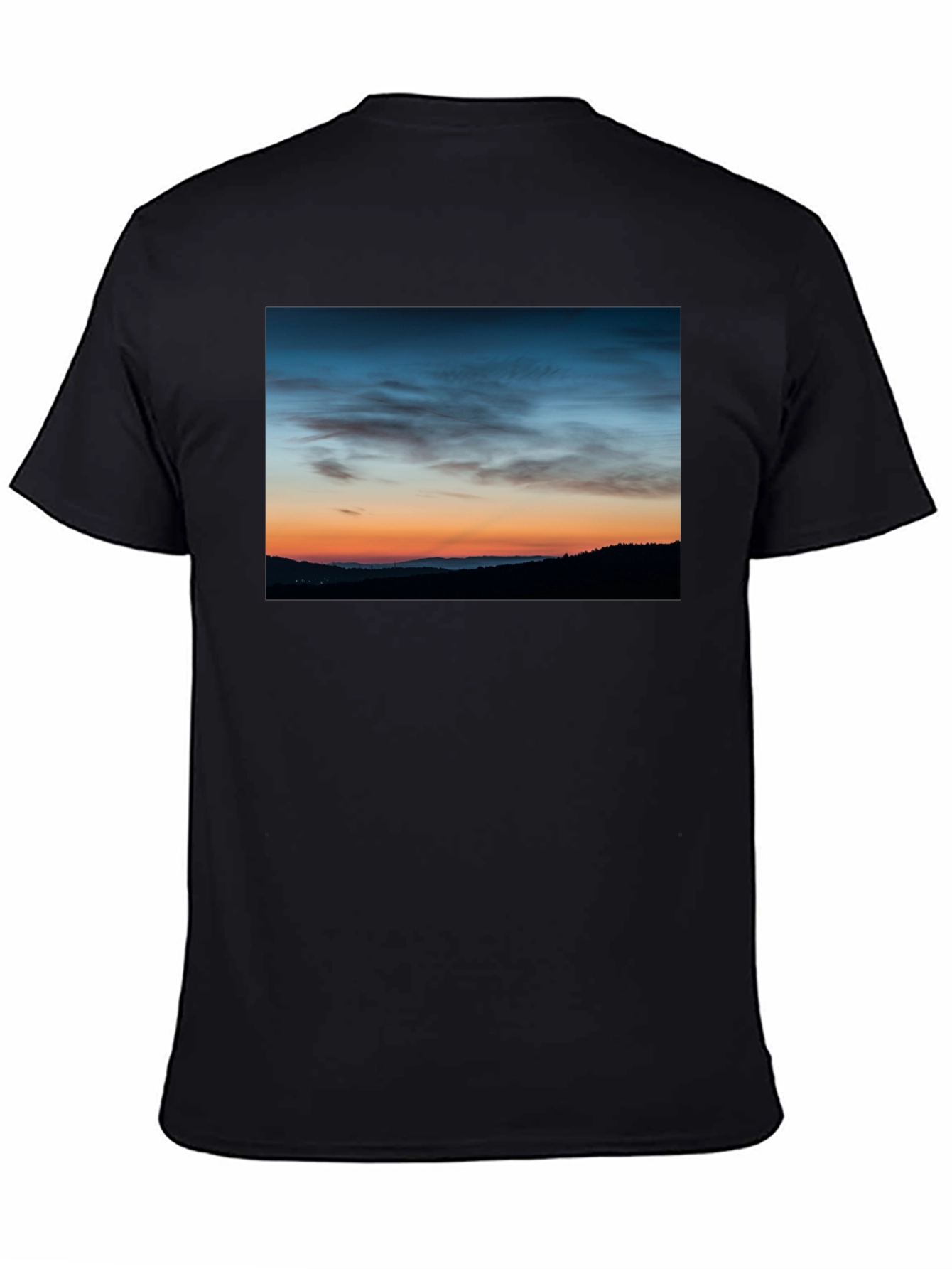 Sunset Landscape Graphic Tee - Mens Black T-Shirt