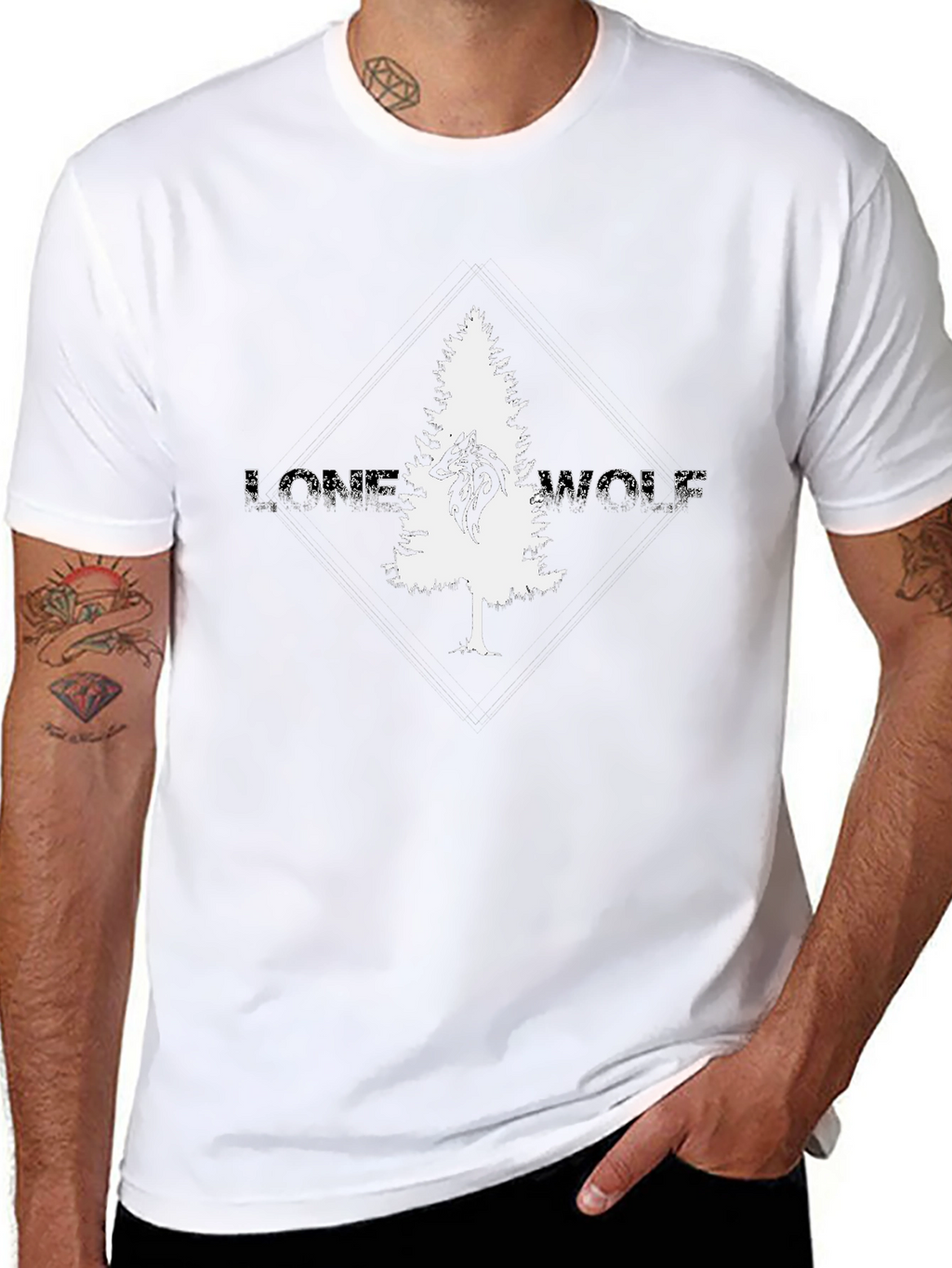 Lone Wolf Graphic Tee - Black Cotton T-Shirt