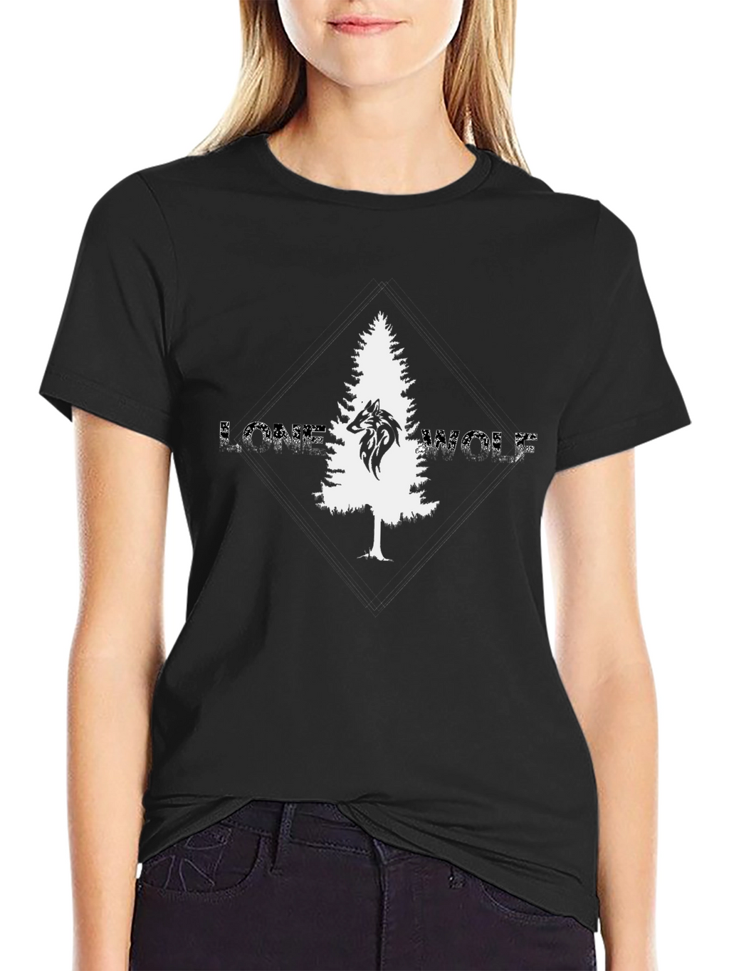 Lone Wolf Graphic Tee - Black Cotton T-Shirt