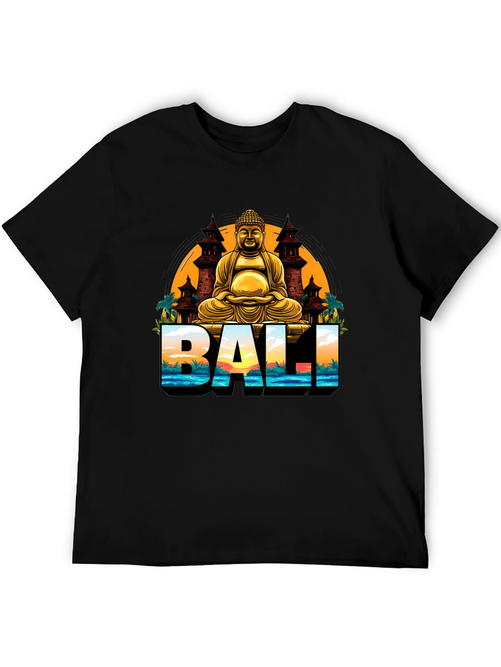 Bali Buddha Graphic Tee - Mens Black T-Shirt