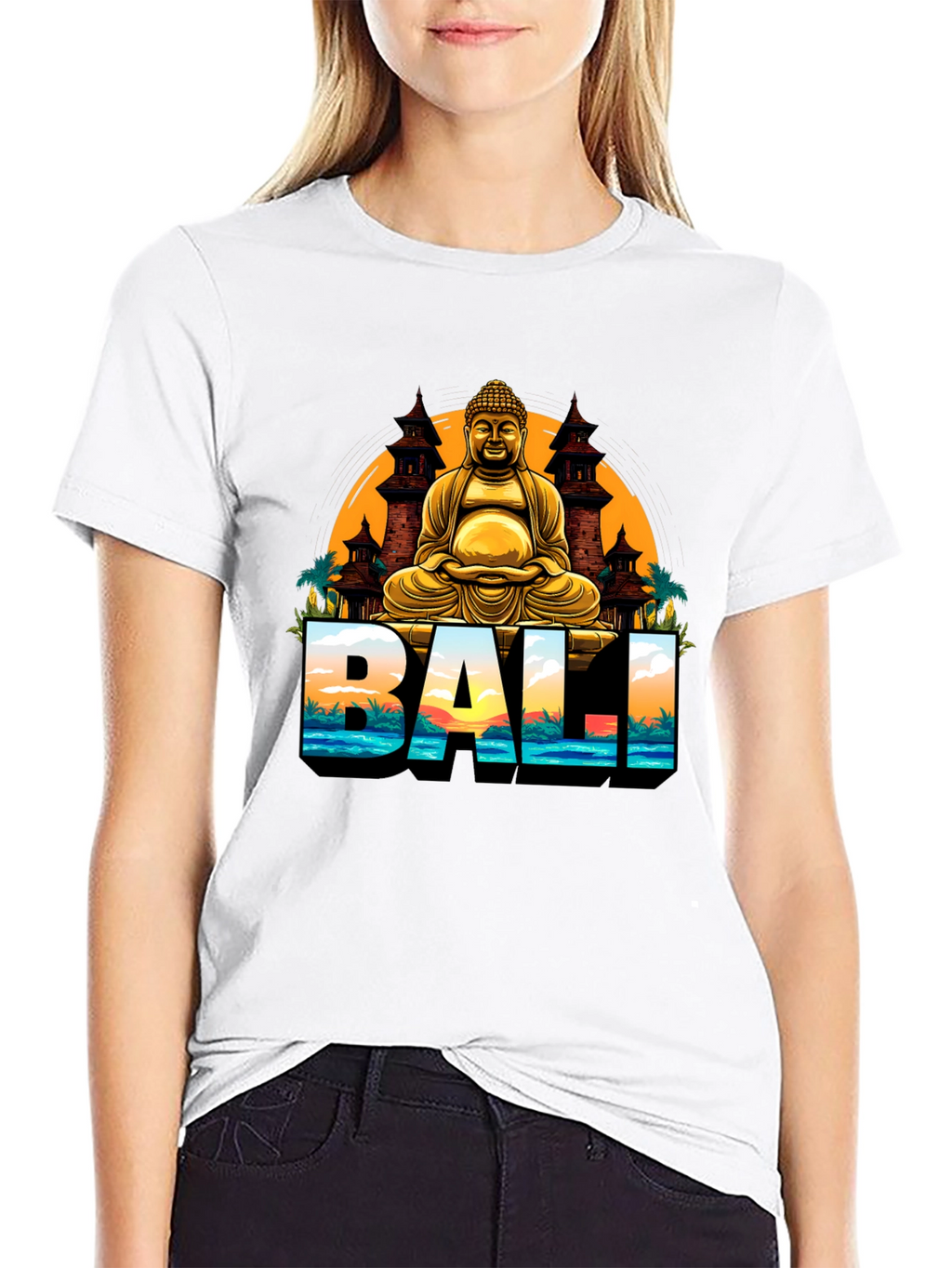 Bali Buddha Graphic Tee - Mens Black T-Shirt