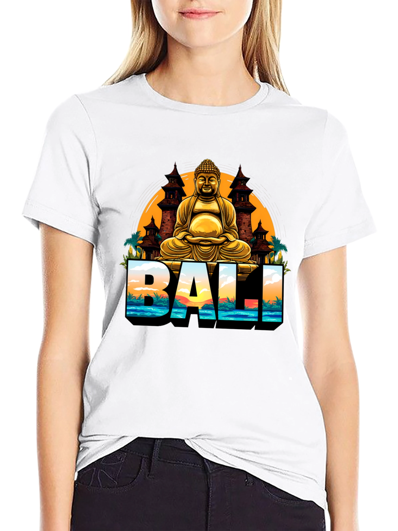 Bali Buddha Graphic Tee - Mens Black T-Shirt
