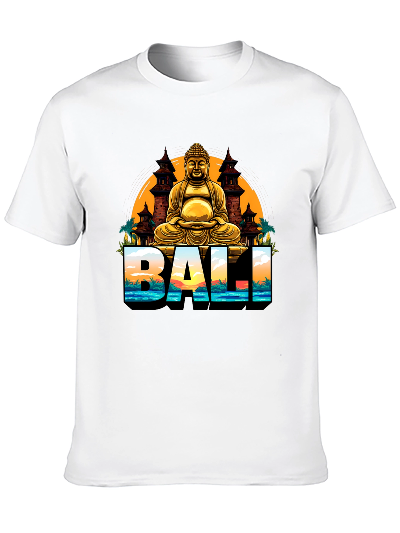Bali Buddha Graphic Tee - Mens Black T-Shirt