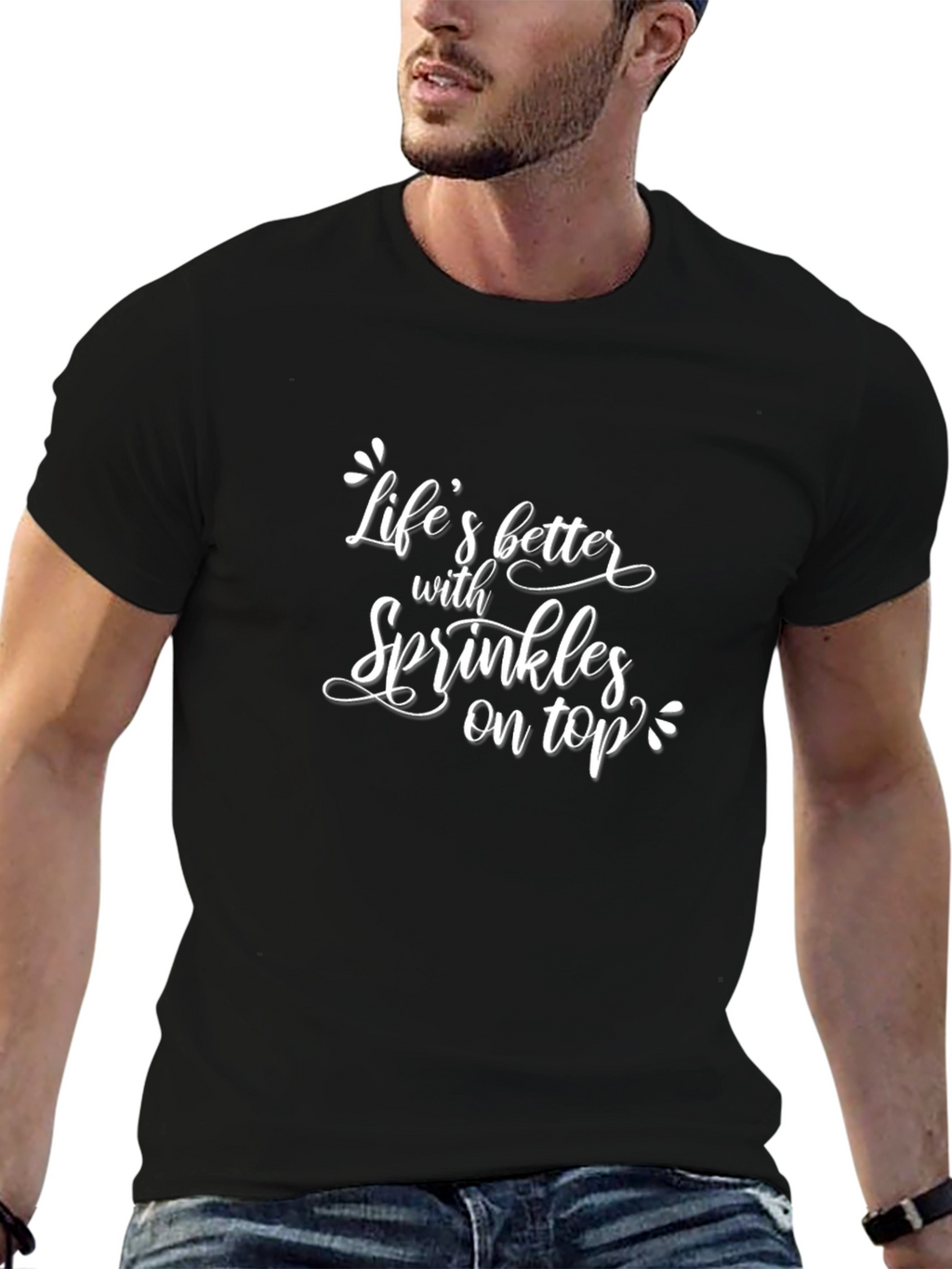 Lifes Better With Sprinkles Black T-Shirt