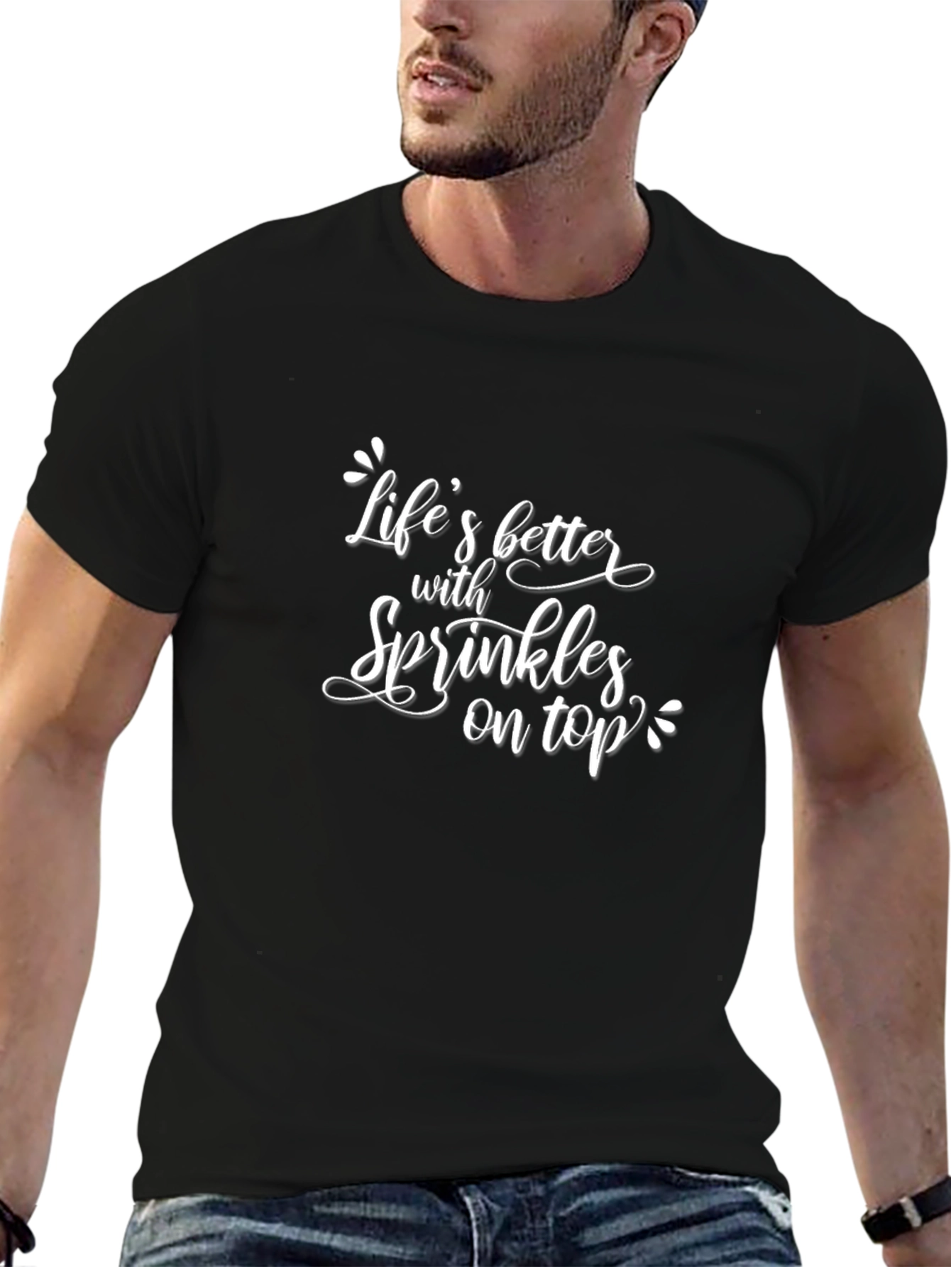 Lifes Better With Sprinkles Black T-Shirt