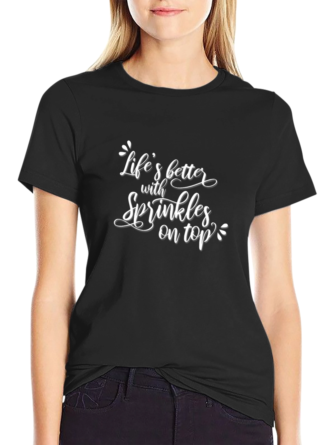 Lifes Better With Sprinkles Black T-Shirt