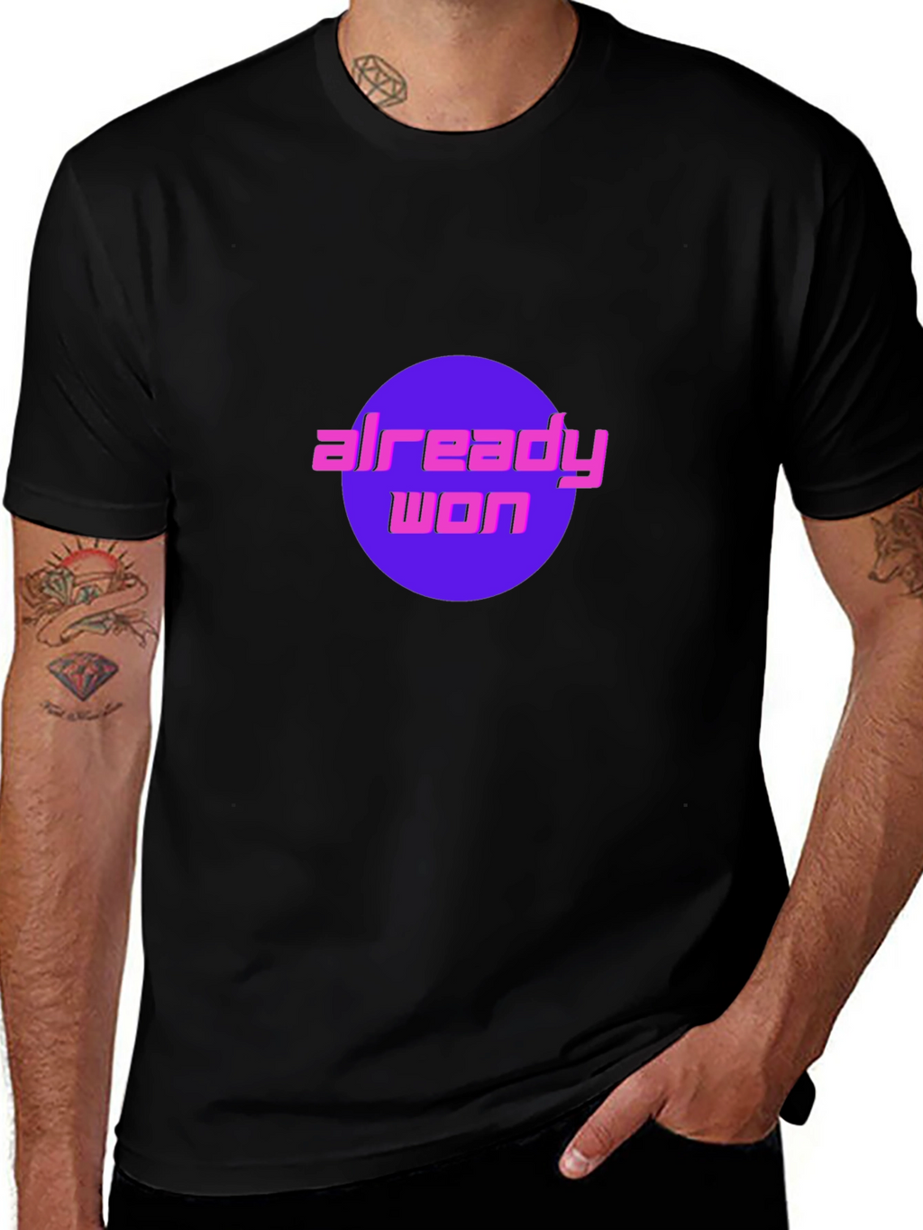 Already Won Graphic Tee - Black Cotton T-Shirt