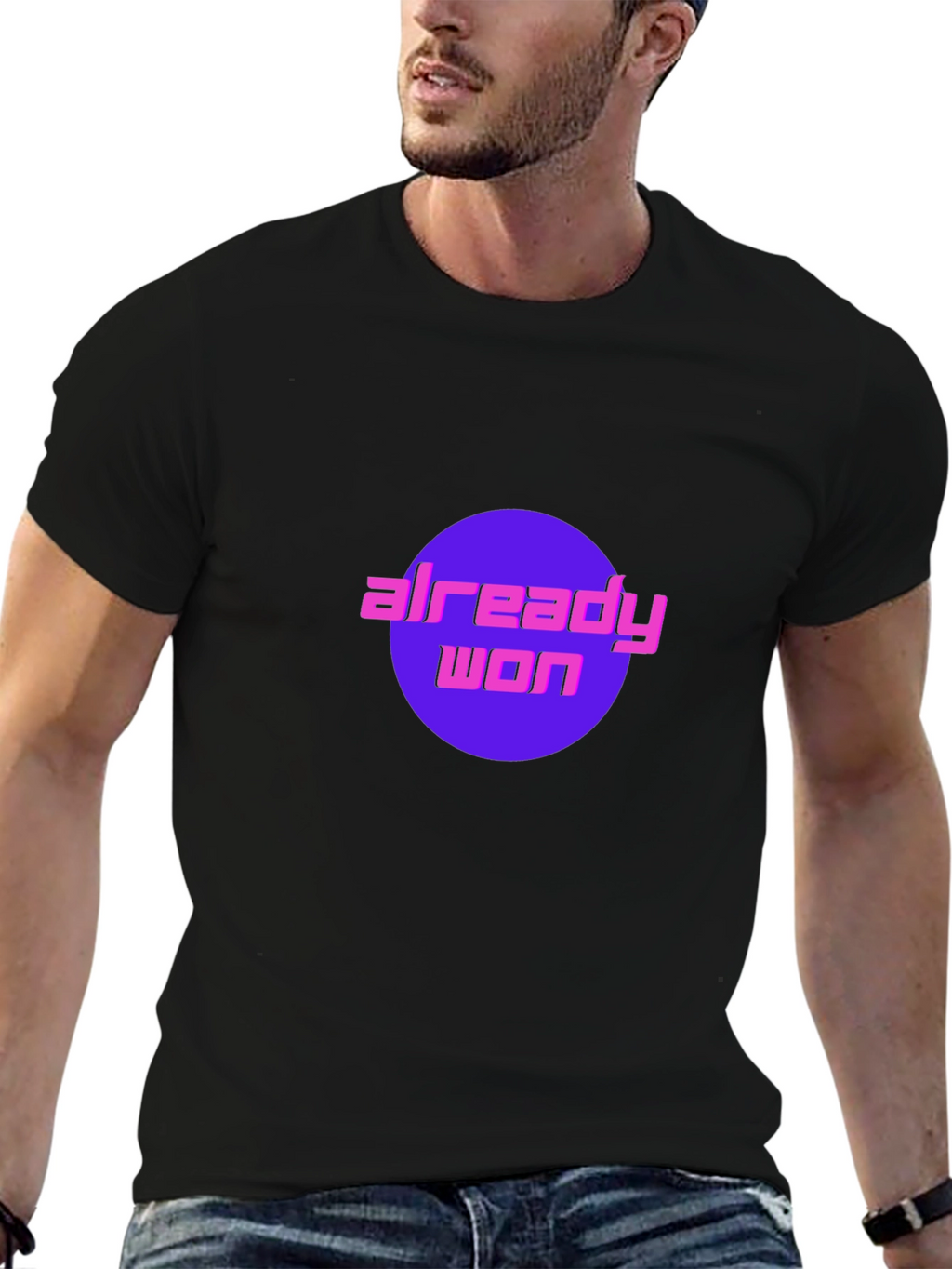 Already Won Graphic Tee - Black Cotton T-Shirt