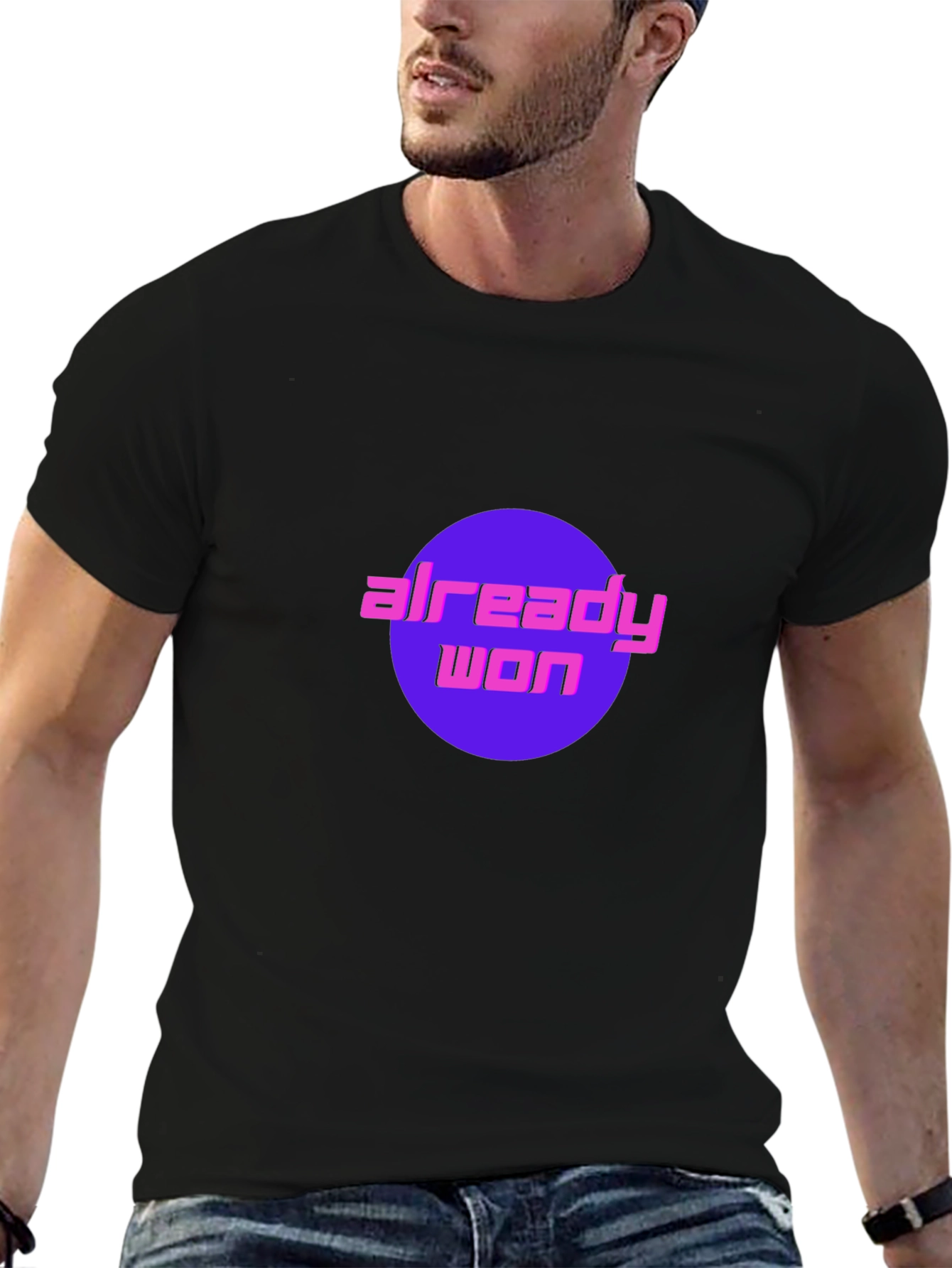 Already Won Graphic Tee - Black Cotton T-Shirt