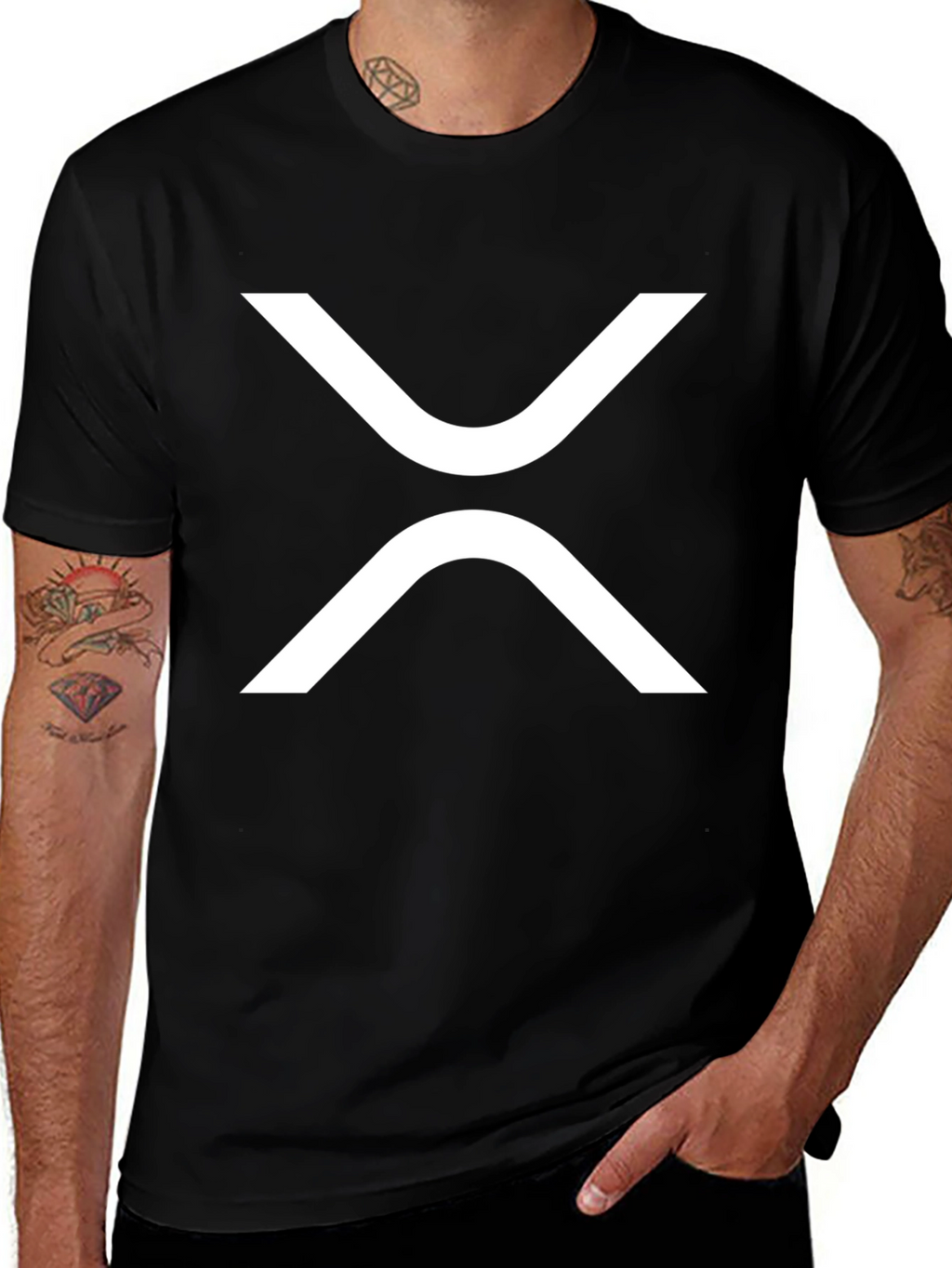 Ripple Crypto Black T-Shirt - Modern Graphic Tee