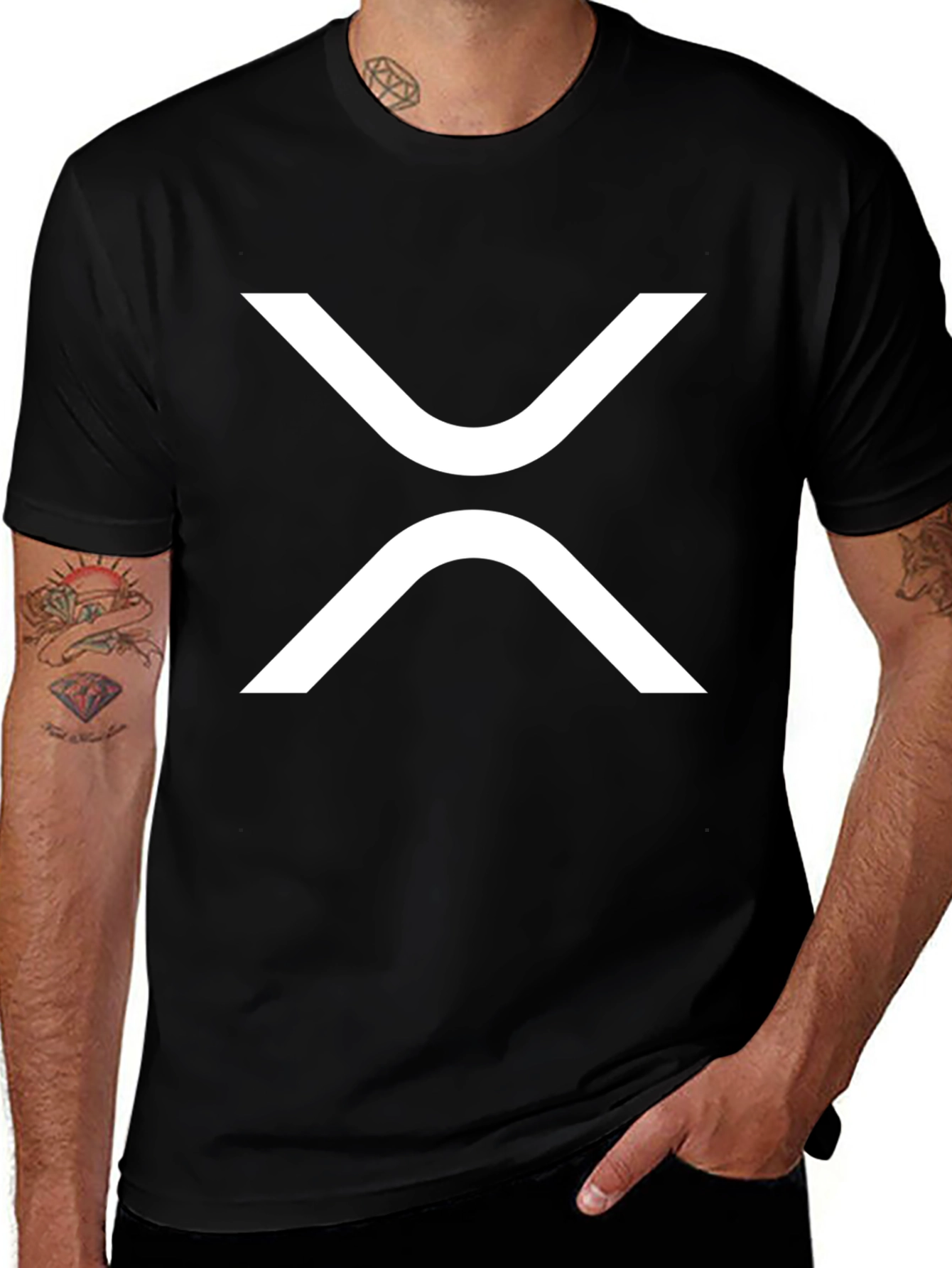 Ripple Crypto Black T-Shirt - Modern Graphic Tee