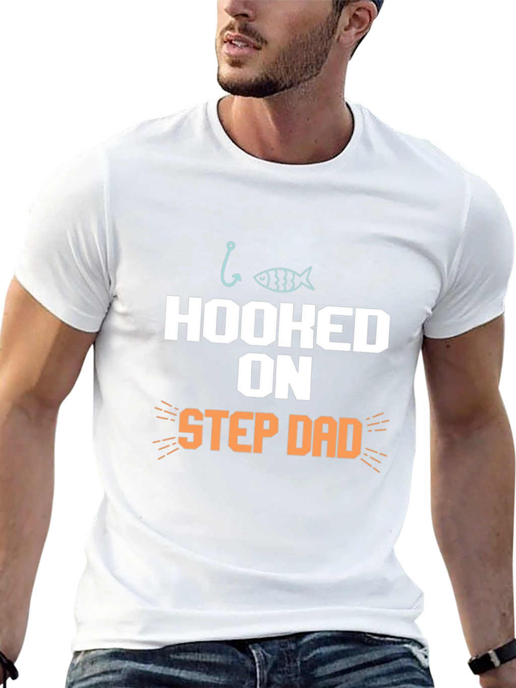 Hooked on Step Dad Fishing T-Shirt
