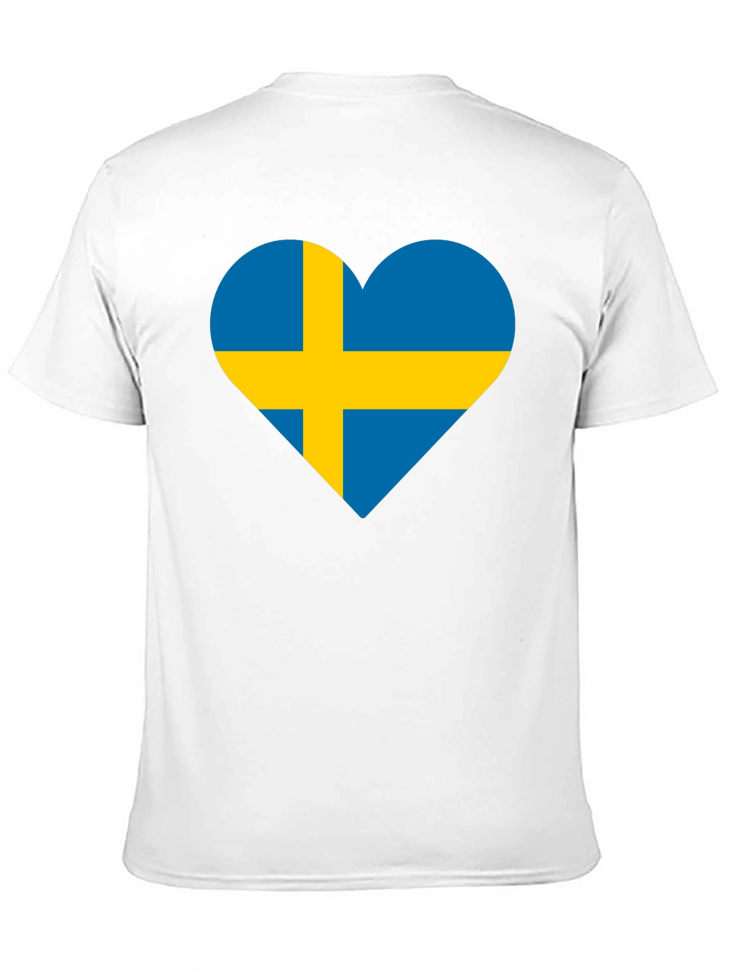 Sweden Flag Heart Graphic Black T-Shirt