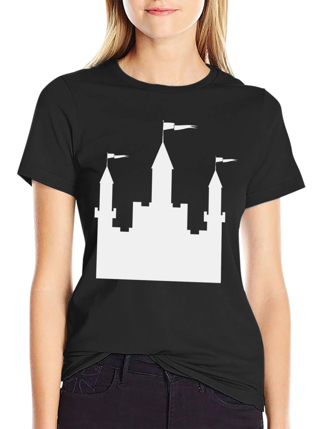 Castle Graphic Tee - Black Casual T-Shirt