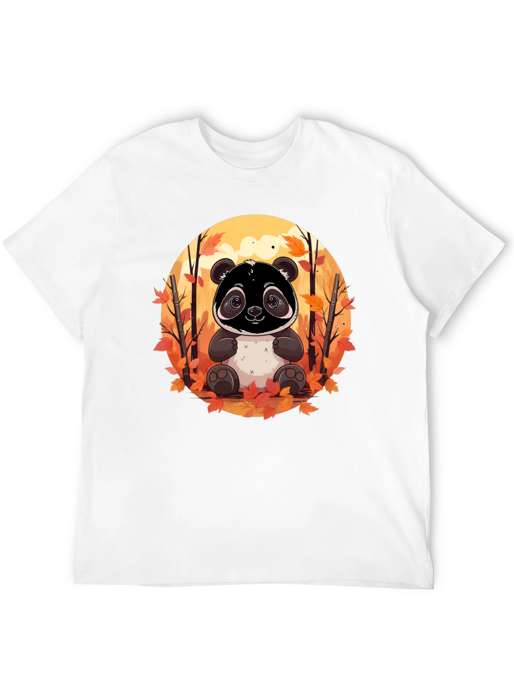 Panda Autumn Black T-Shirt