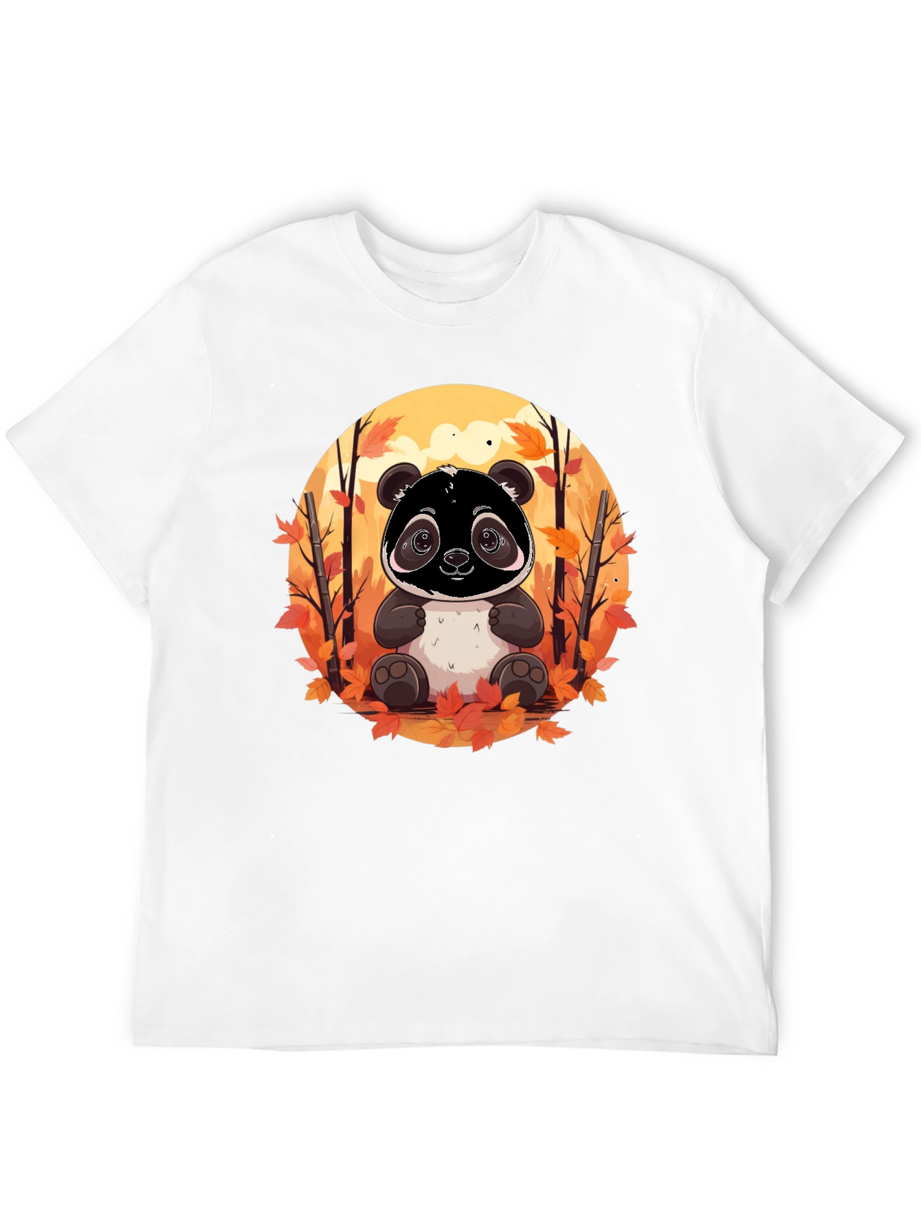 Panda Autumn Black T-Shirt