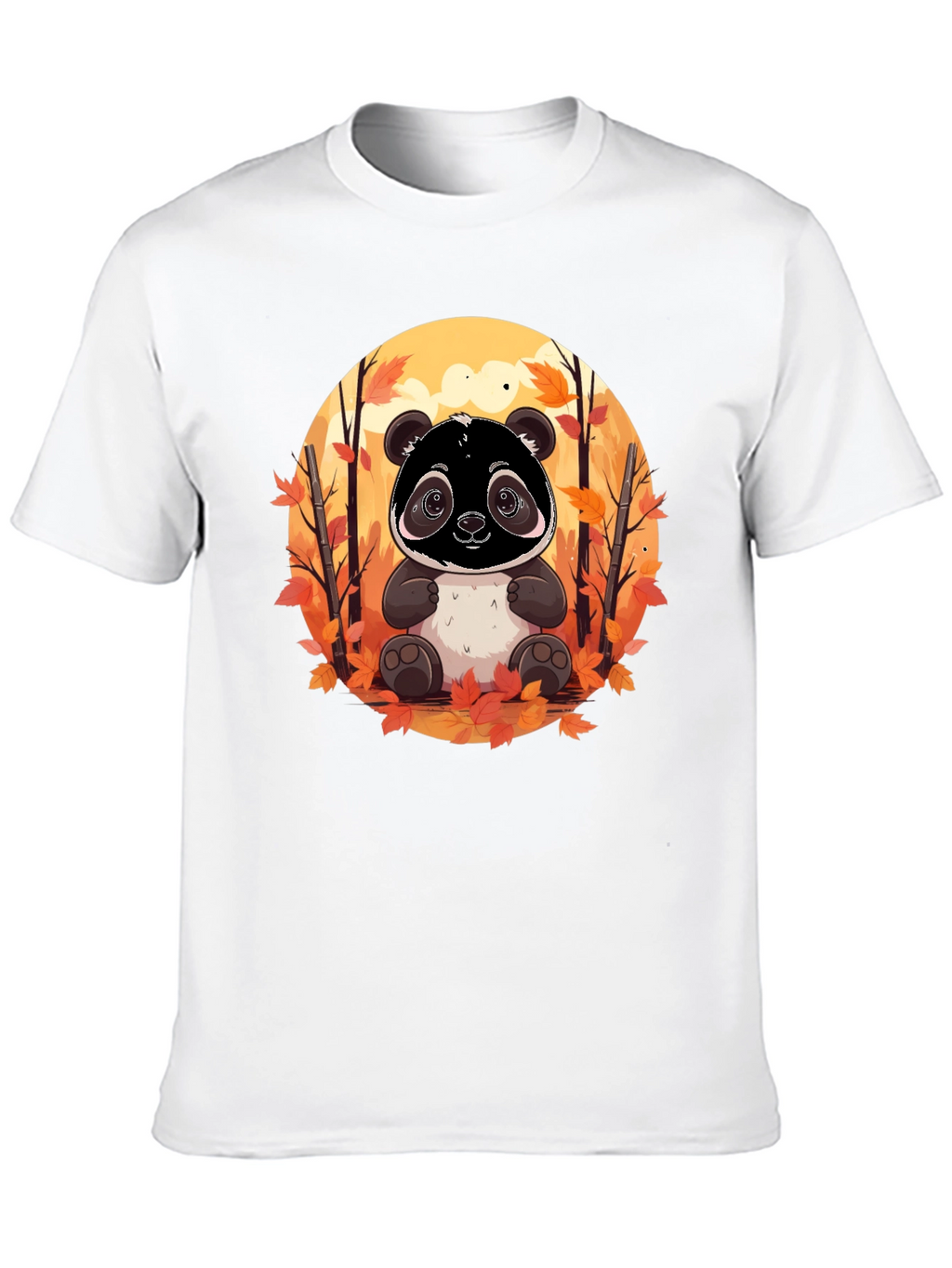 Panda Autumn Black T-Shirt