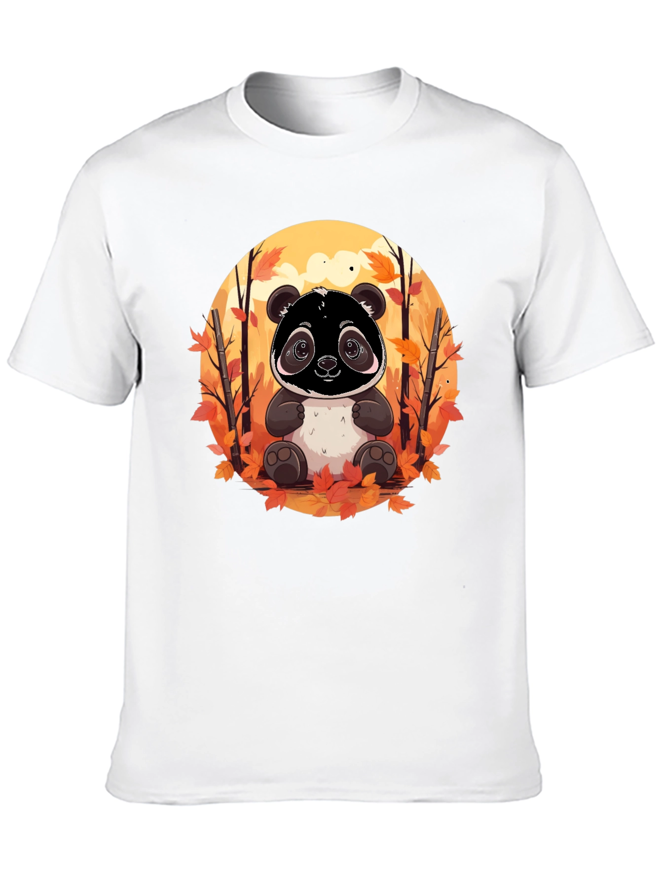 Panda Autumn Black T-Shirt
